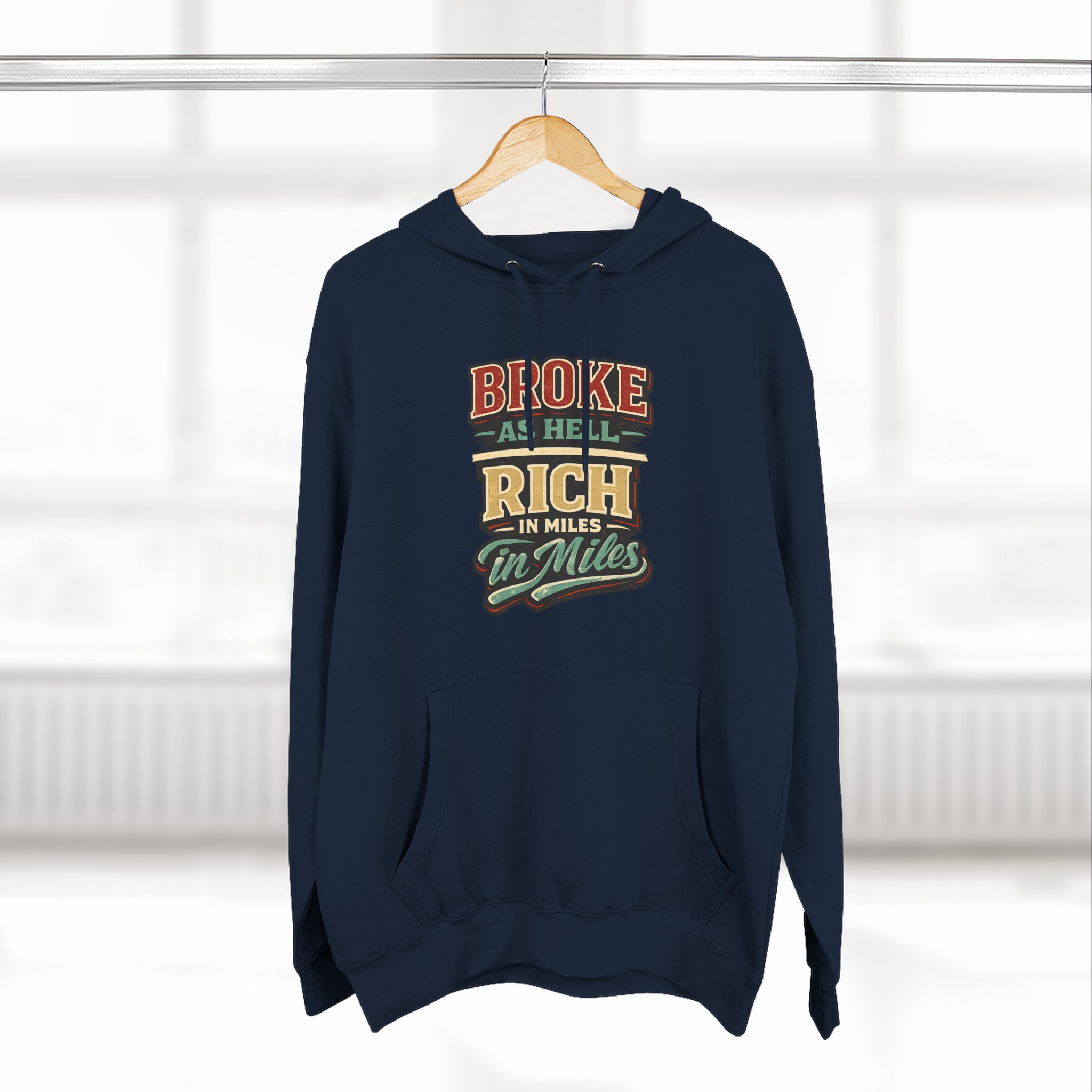 Three-Panel Fleece Hoodie - "Broke As Hell" Design F**K-Line