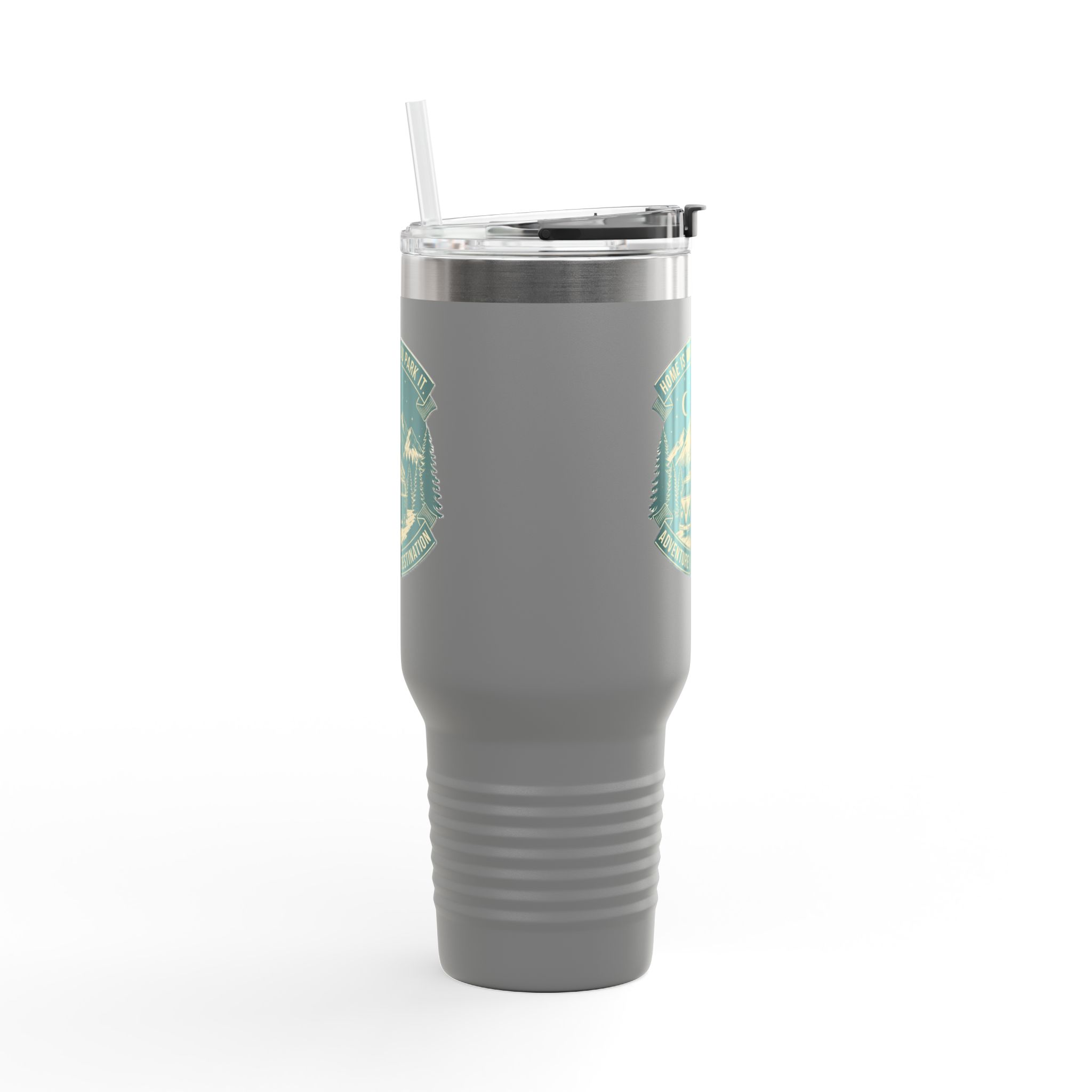 Insulated Travel Mug - "Home Is Where You Park It-Adventure is the destination" (40oz) – Retro Camper Design, Keep Drinks Hot or Cold