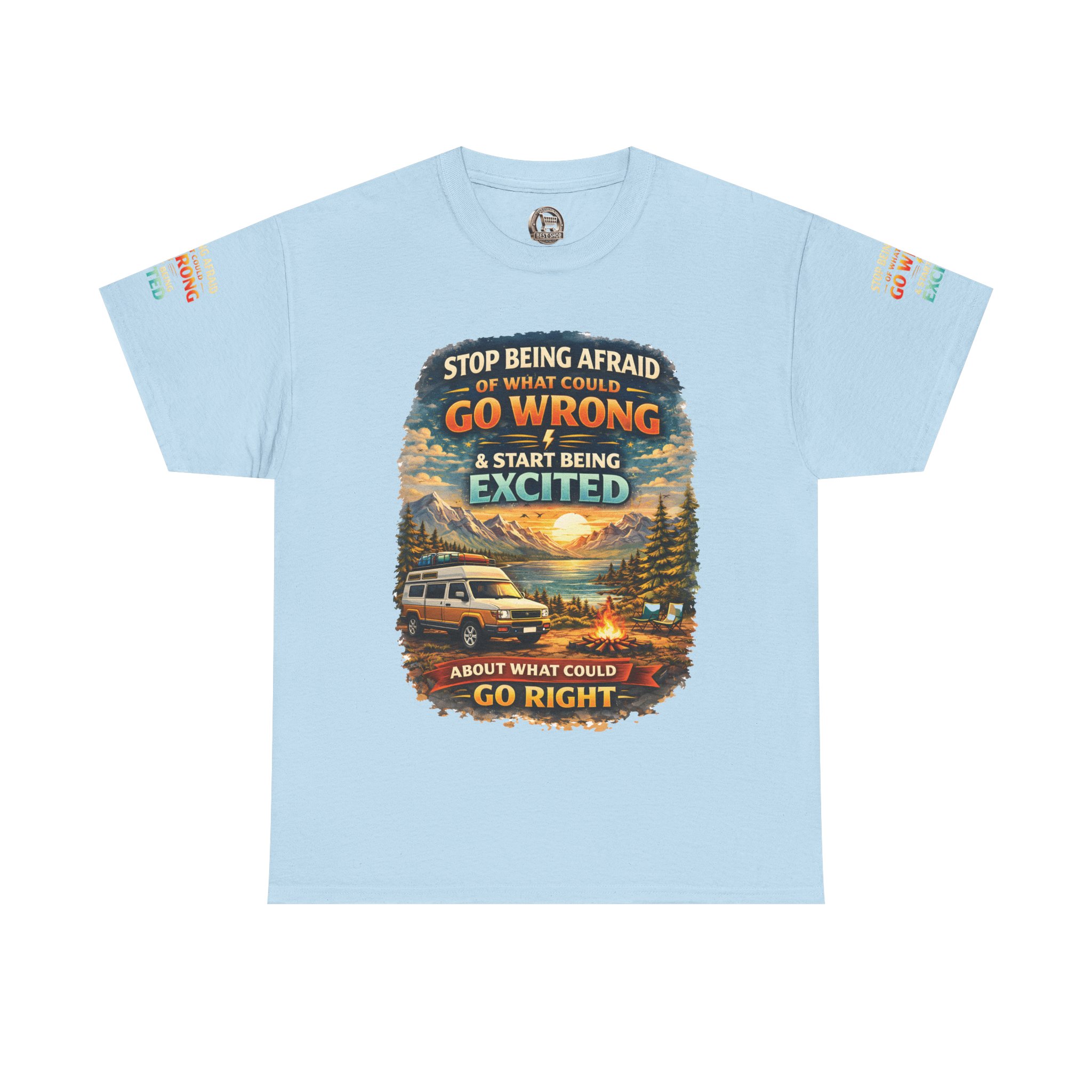 17265101455166611897_2048.jpeg Unisex Heavy Cotton Tee — "Stop Being Afraid Of What Could Go Wrong" Design Scenic-Line
