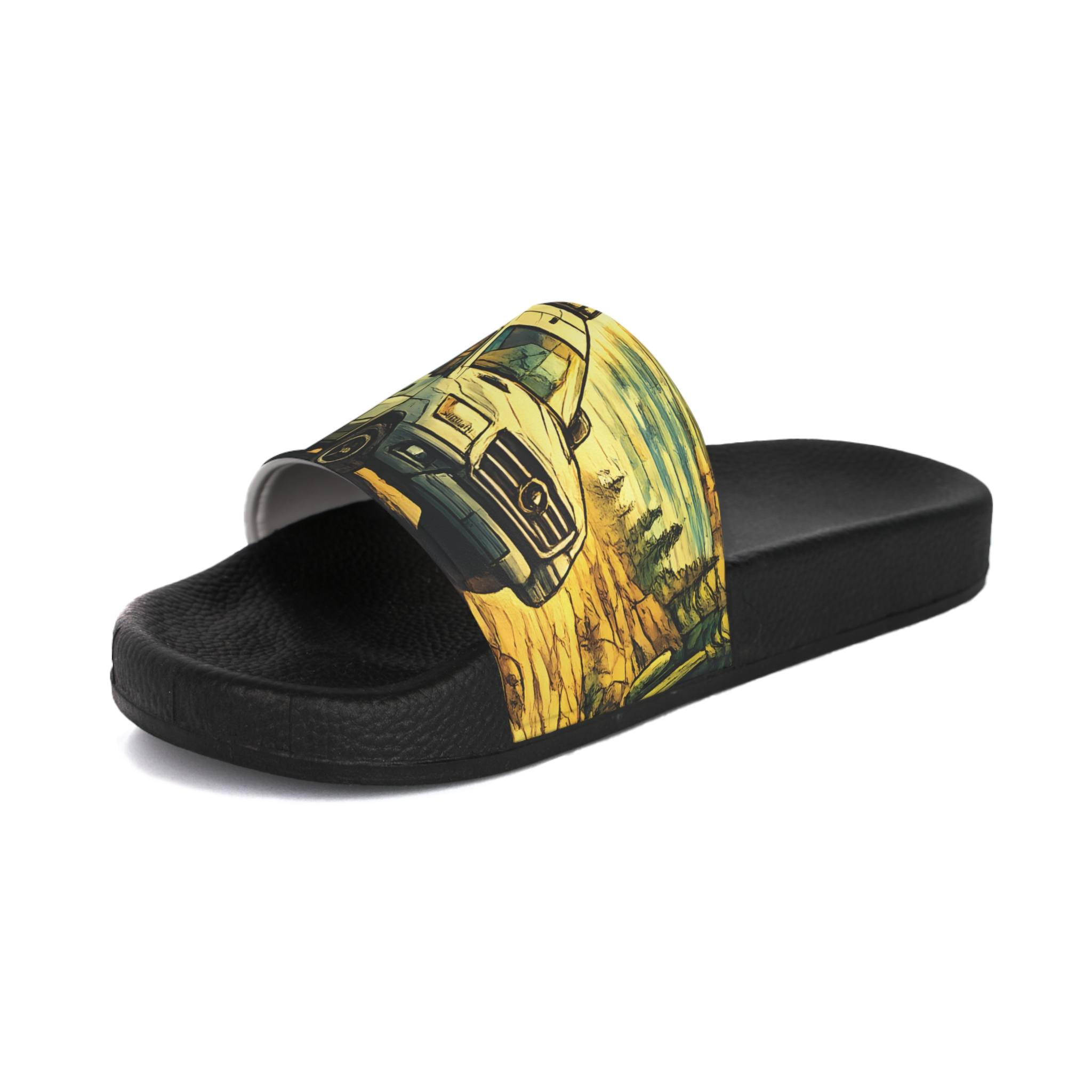 Men's Slide Sandals — Mercedes Beach Vibes for Men (Cubic-Line)