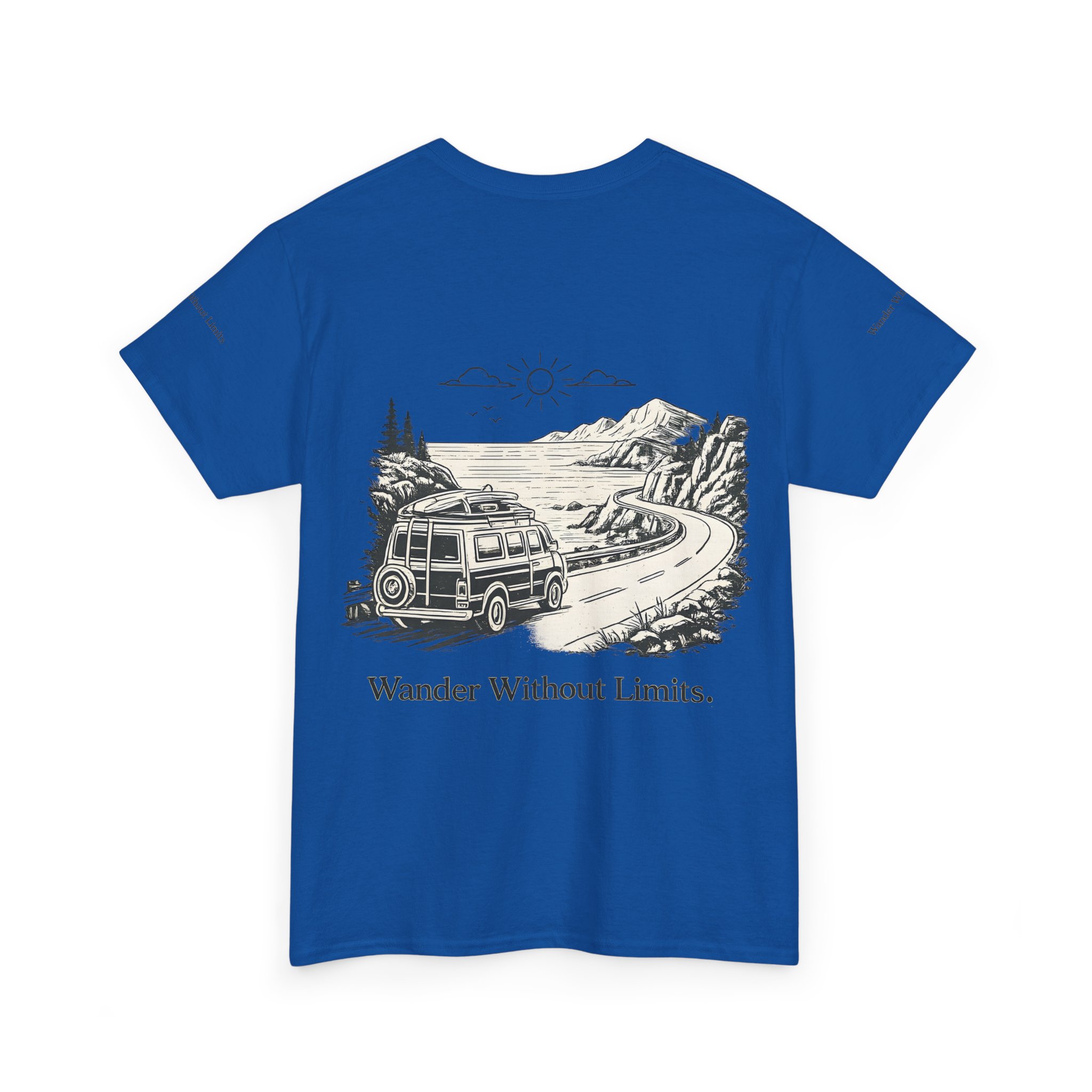 17270498346753437541_2048.jpeg Unisex Heavy Cotton Tee — "Wander Without Limits" Design Minimal-Line