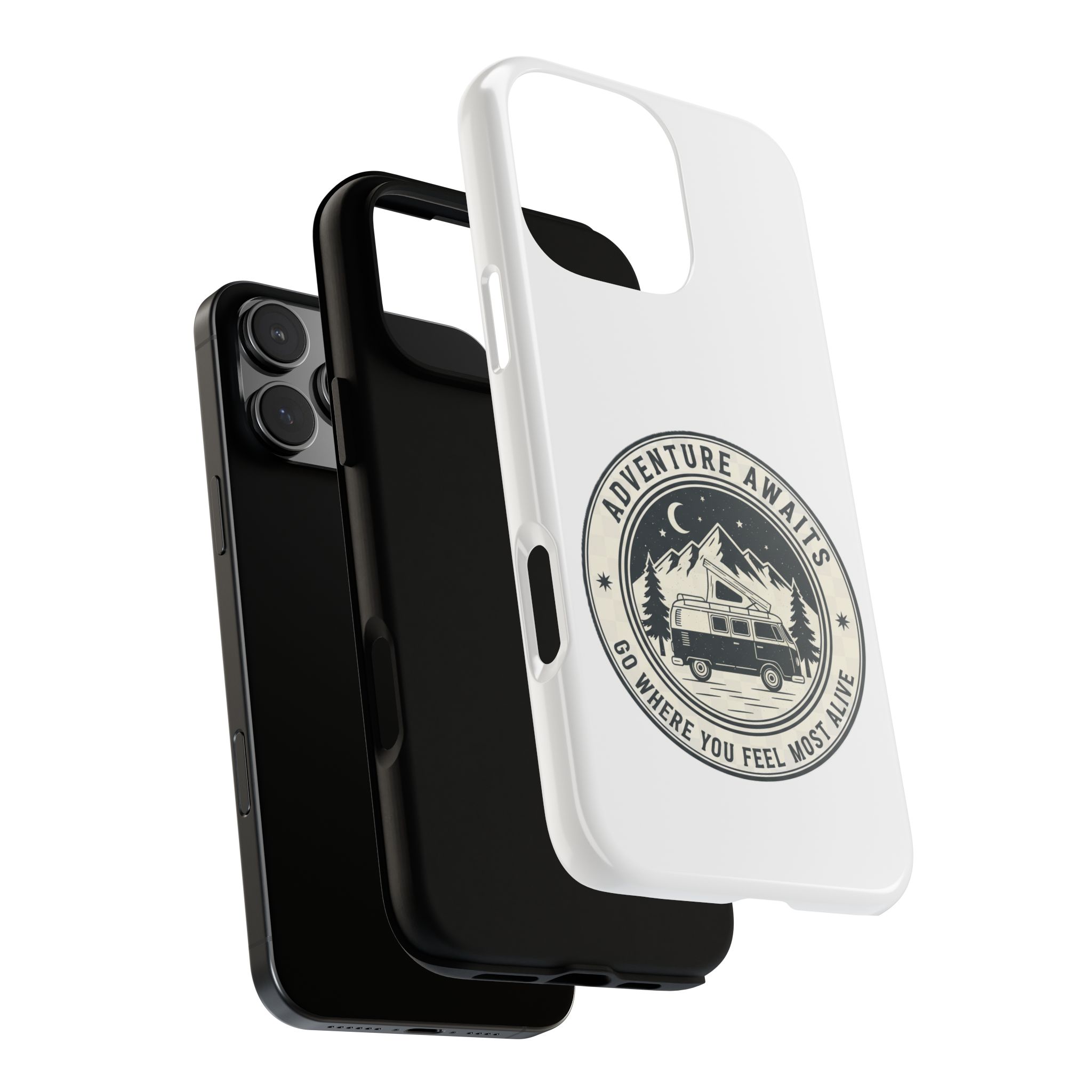 Phone Case — "Adventure Awaits-Go Where You Feel Most Alive" Camper Van Design