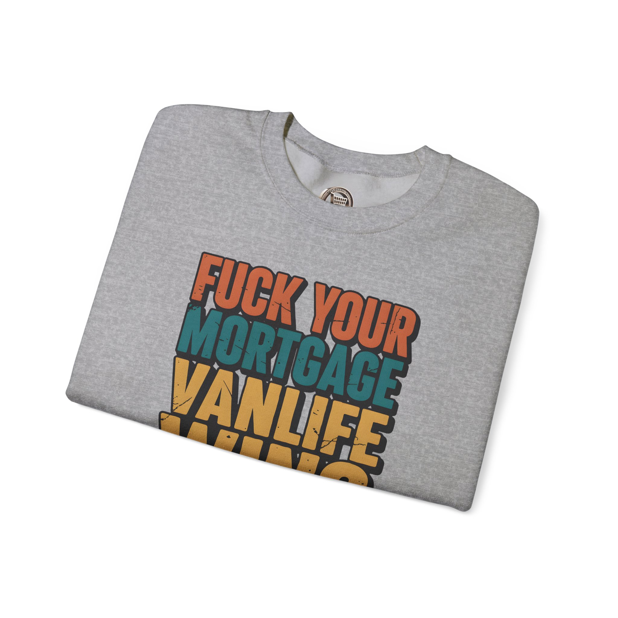 Unisex Heavy Blend™ Crewneck Sweatshirt — "Fuck Your Mortgage" Design F**K-Line