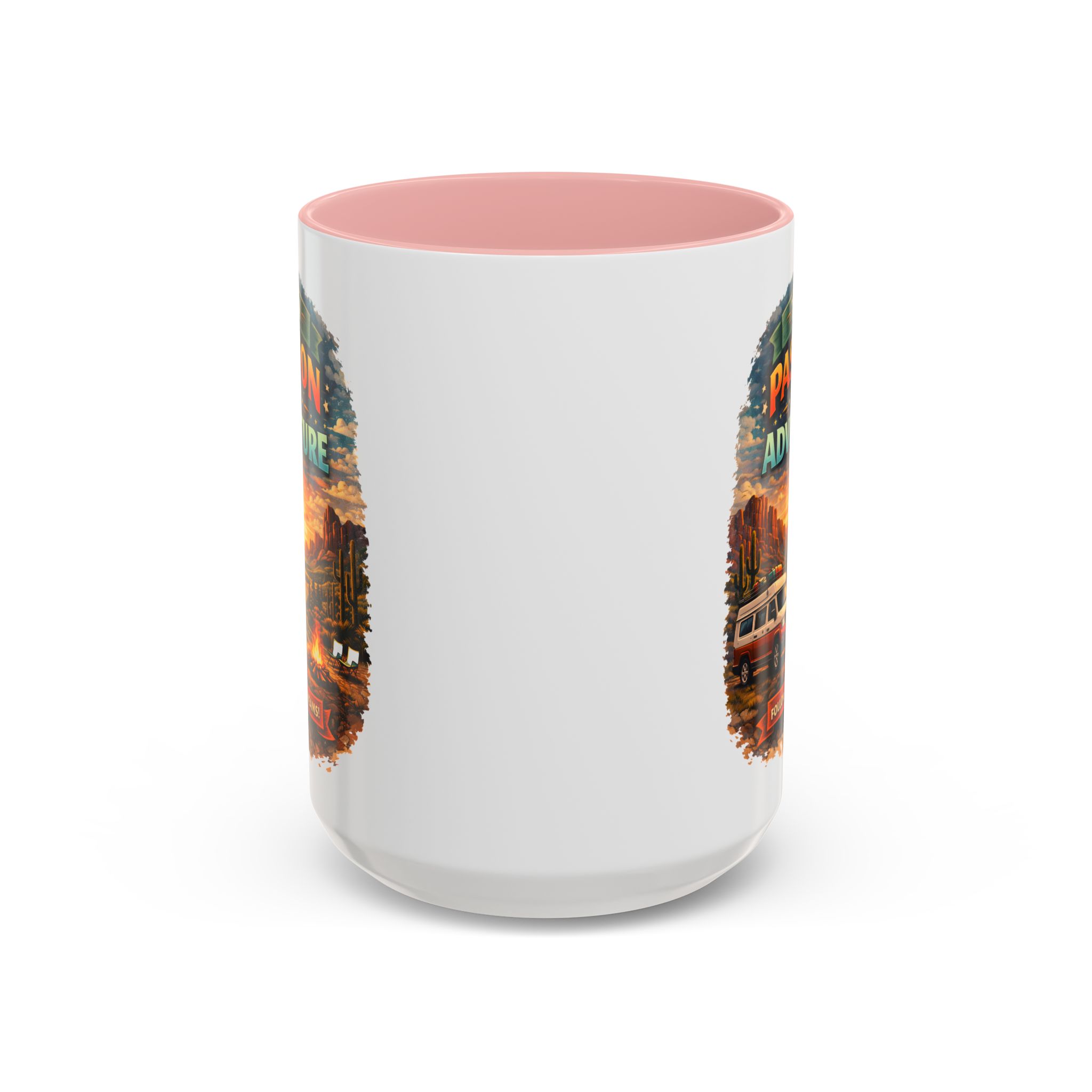 Accent Coffee Mug (11, 15oz) — "Turn Passion Into Adventure" Design Scenic-Line