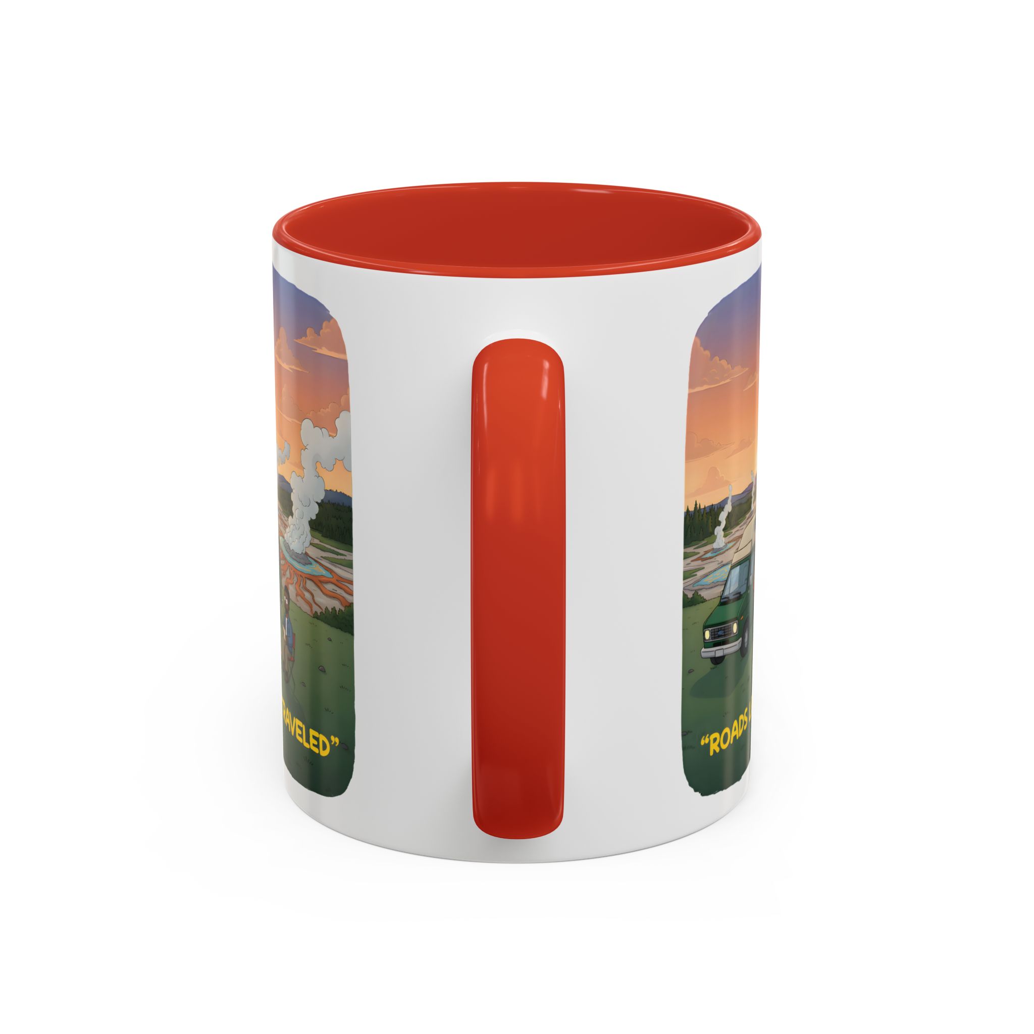 Accent Coffee Mug (11, 15oz) — "Roads Less Traveled" Design Sitcom-Line