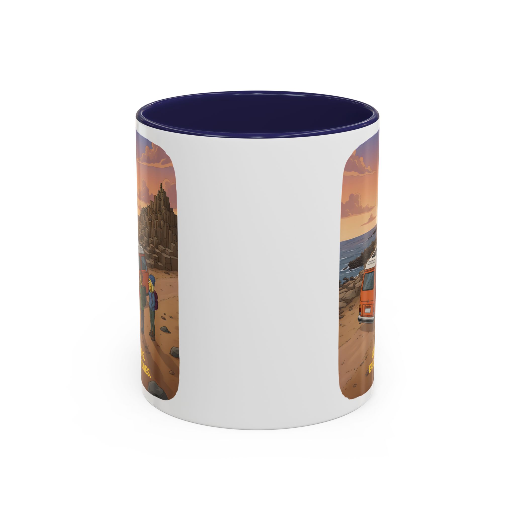 Accent Coffee Mug (11, 15oz) — "Lost Roads Epic Coastlines" Design Sitcom-Line