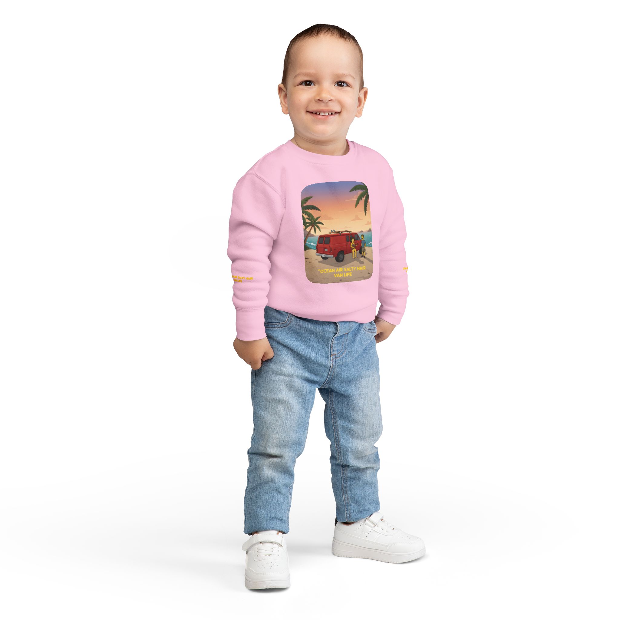 Toddler Sweatshirt - "Ocean Air Salty Hair Van Life" (Design Sitcom-Line)
