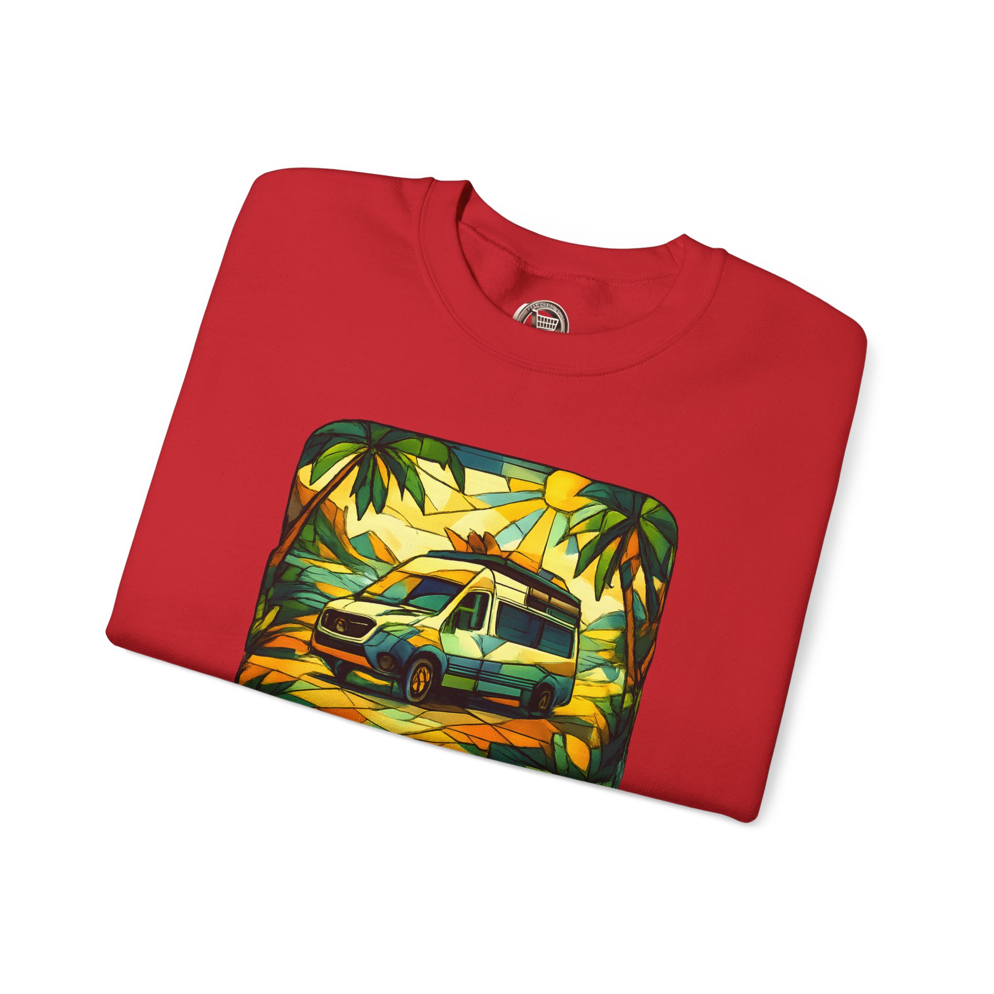 Unisex Heavy Blend™ Crewneck Sweatshirt — "Exploration In Every Angle" Design Cubic-Line