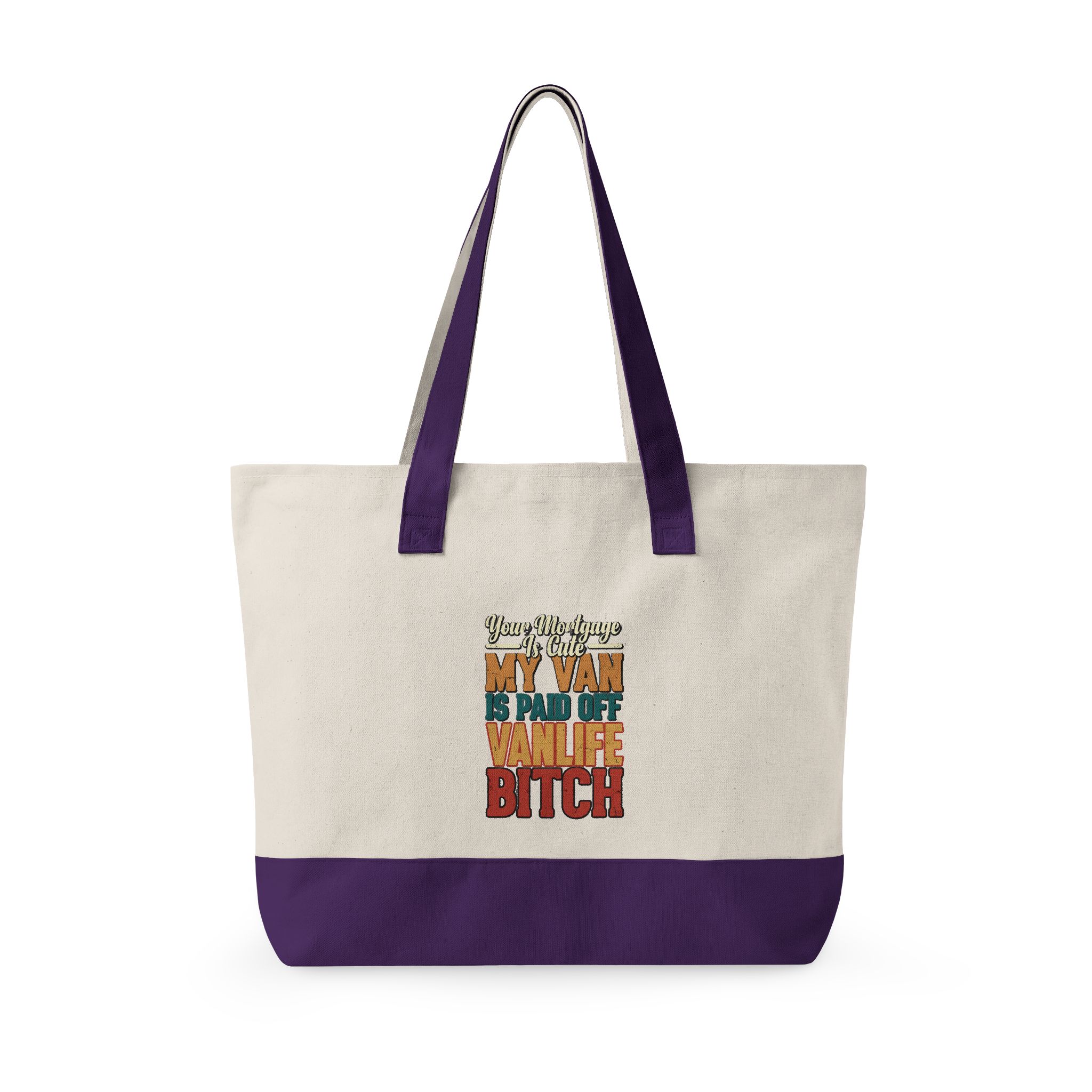 Zippered Canvas Tote — "Your Mortgage Is Cute" (Design F**K-Line)