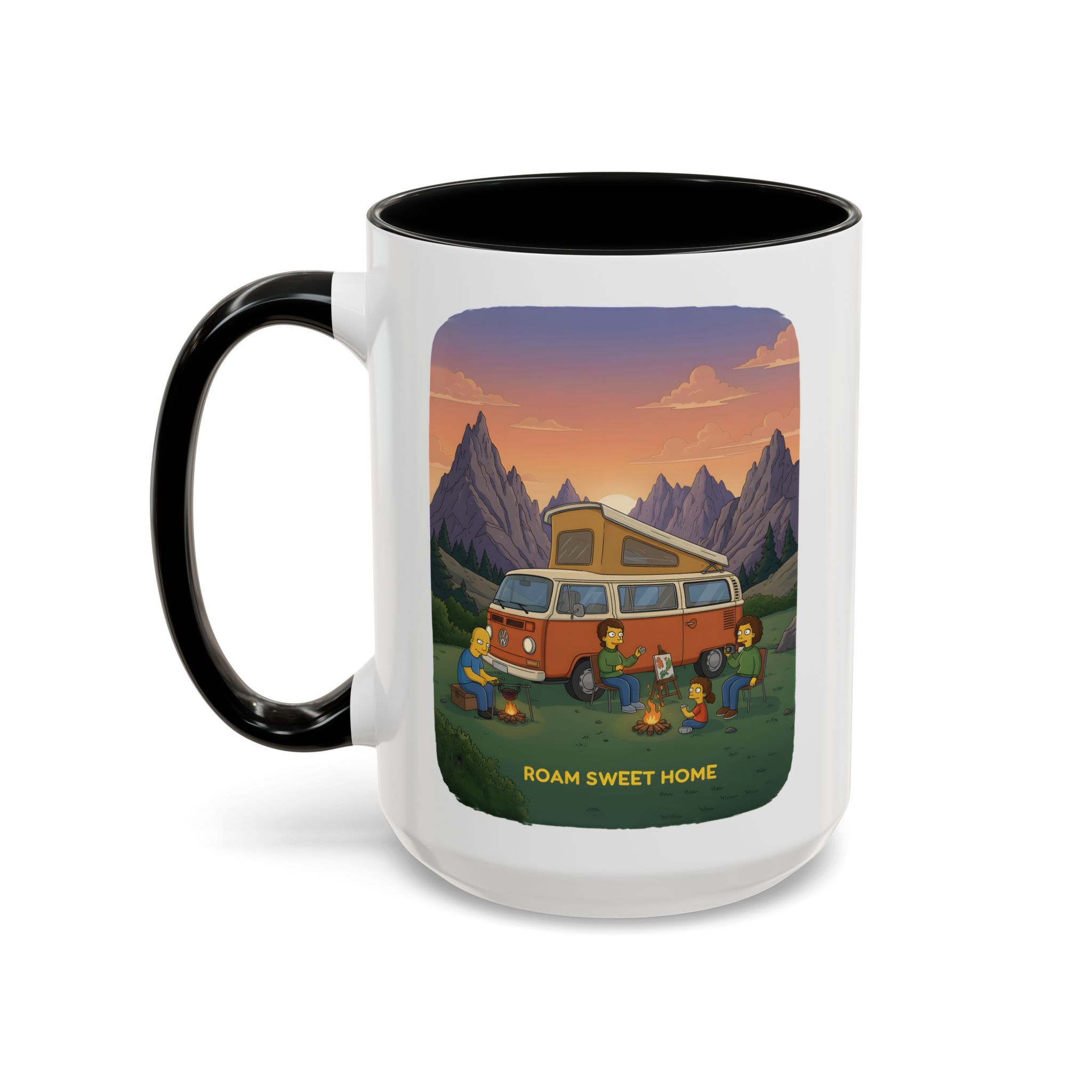 Accent Coffee Mug (11, 15oz) — "Roam Sweet Home" Design Sitcom-Line