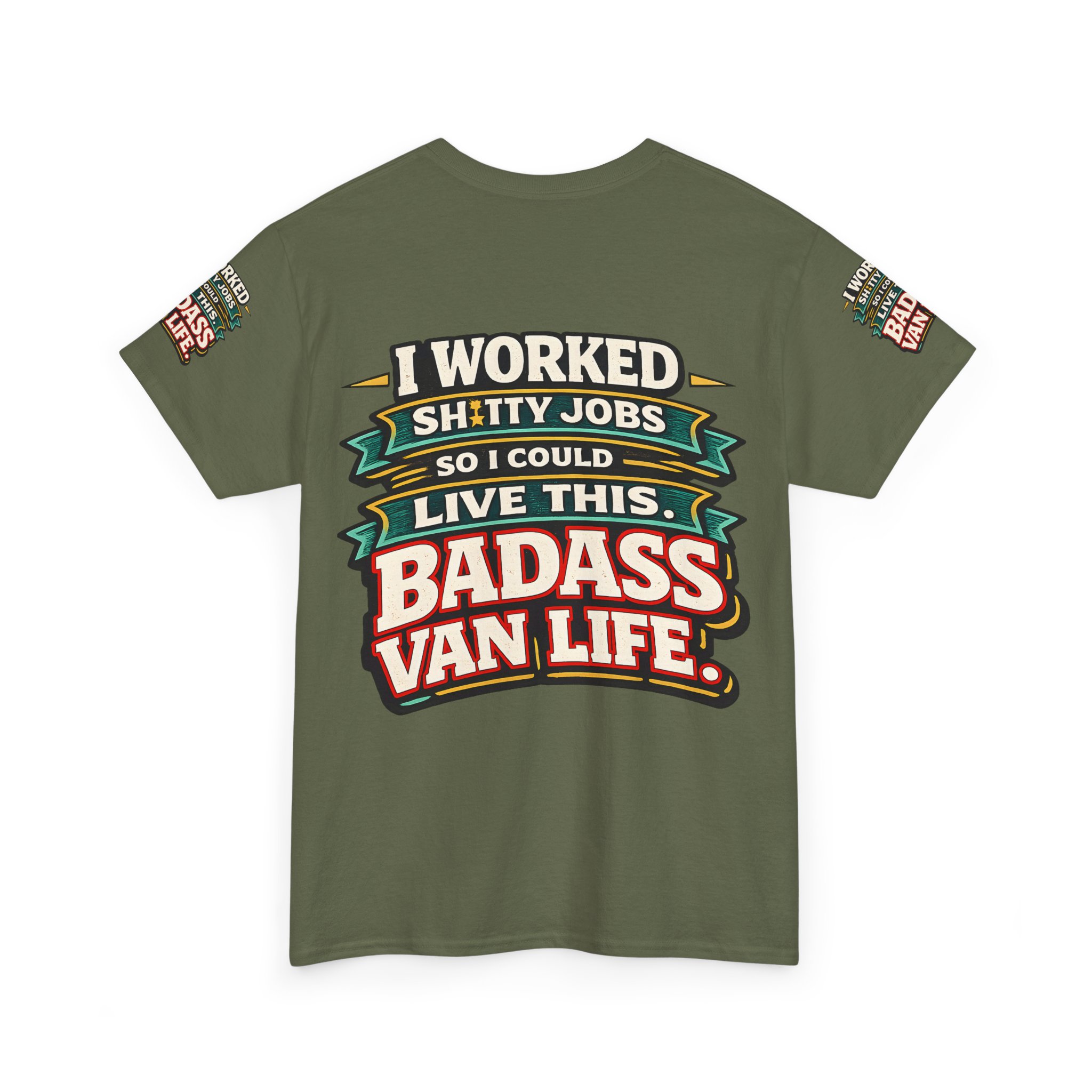 Unisex Heavy Cotton Tee — "I Worked Shitty Jobs" Design F**K-Line