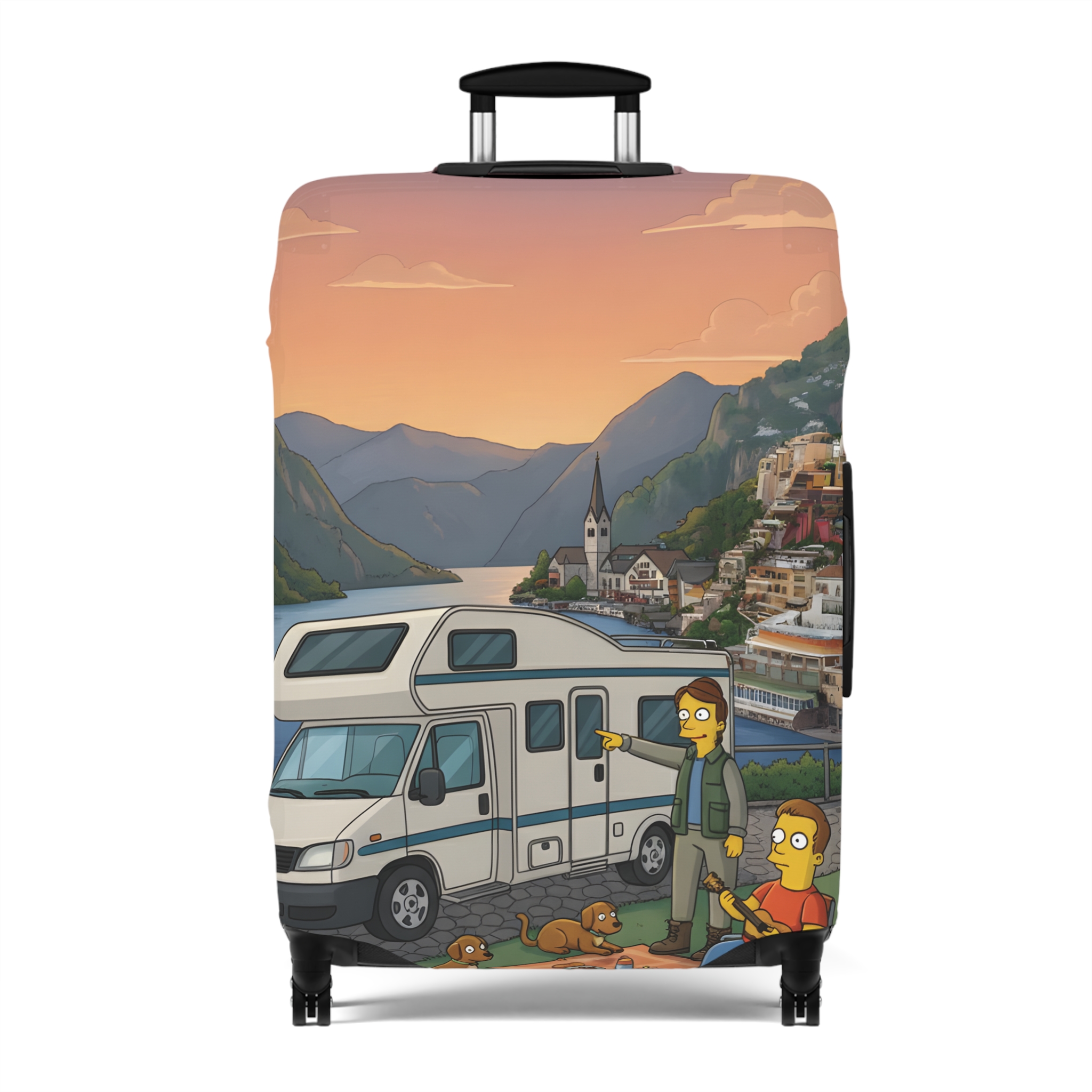 Luggage Cover — Adventure Camper Sketch Travel Suitcase(Design Sitcom-Line)