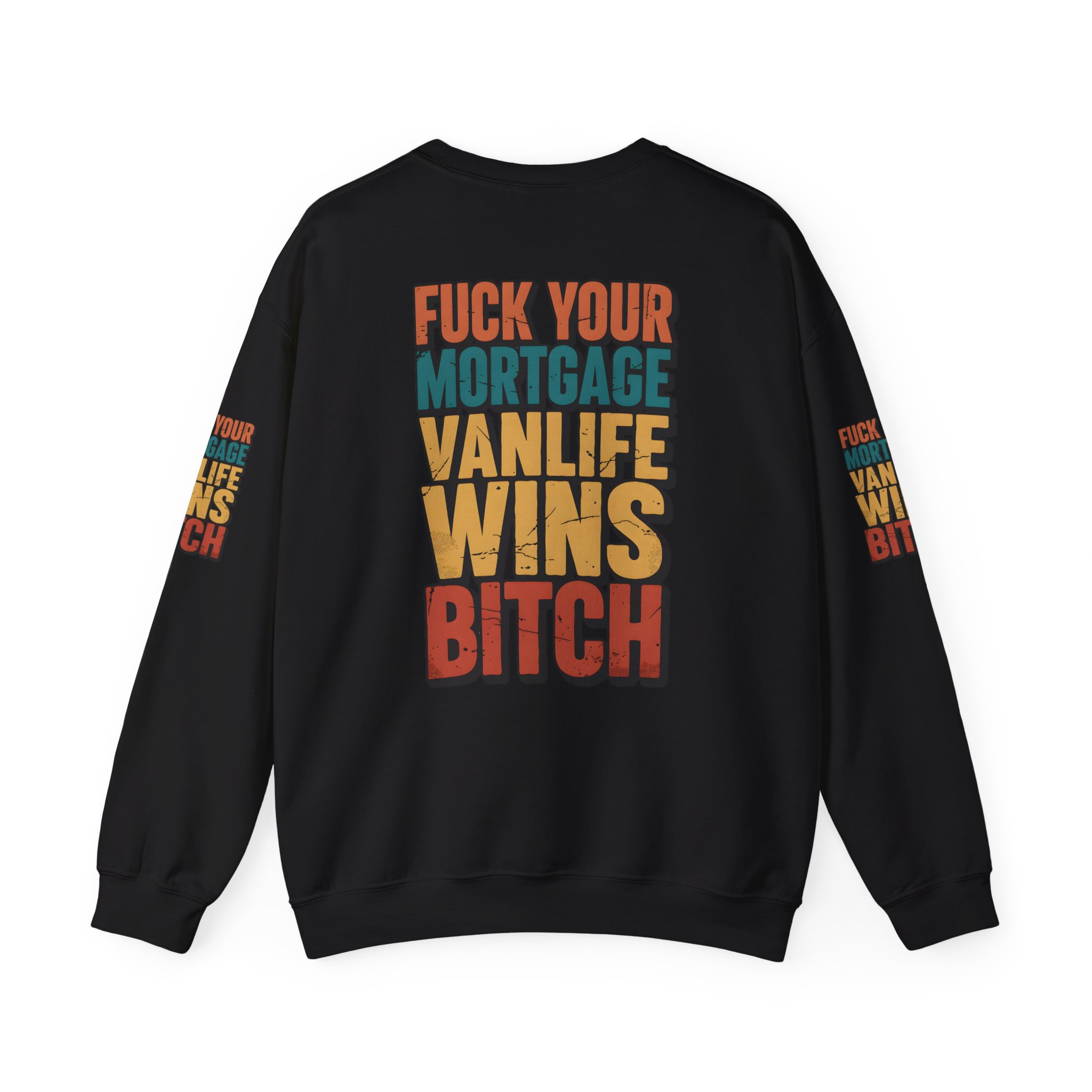 Unisex Heavy Blend™ Crewneck Sweatshirt — "Fuck Your Mortgage" Design F**K-Line
