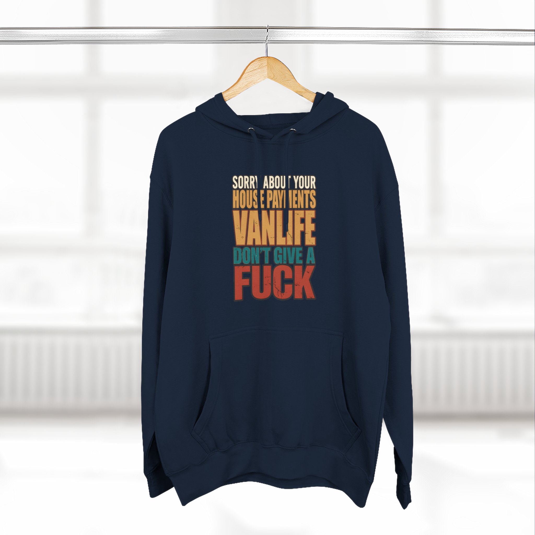 Three-Panel Fleece Hoodie - "Sorry About Your House Payments" Design F**K-Line