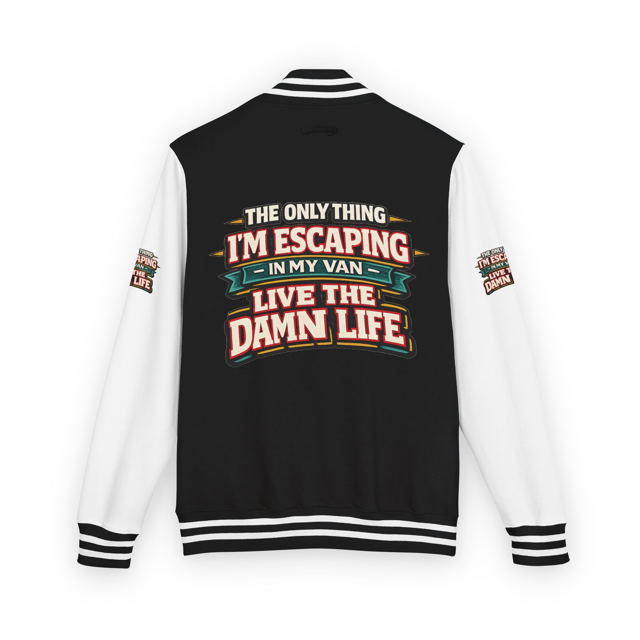 Unisex Heavyweight Letterman Jacket — "The Only Thing I´m Escaping" Design F**K-Line