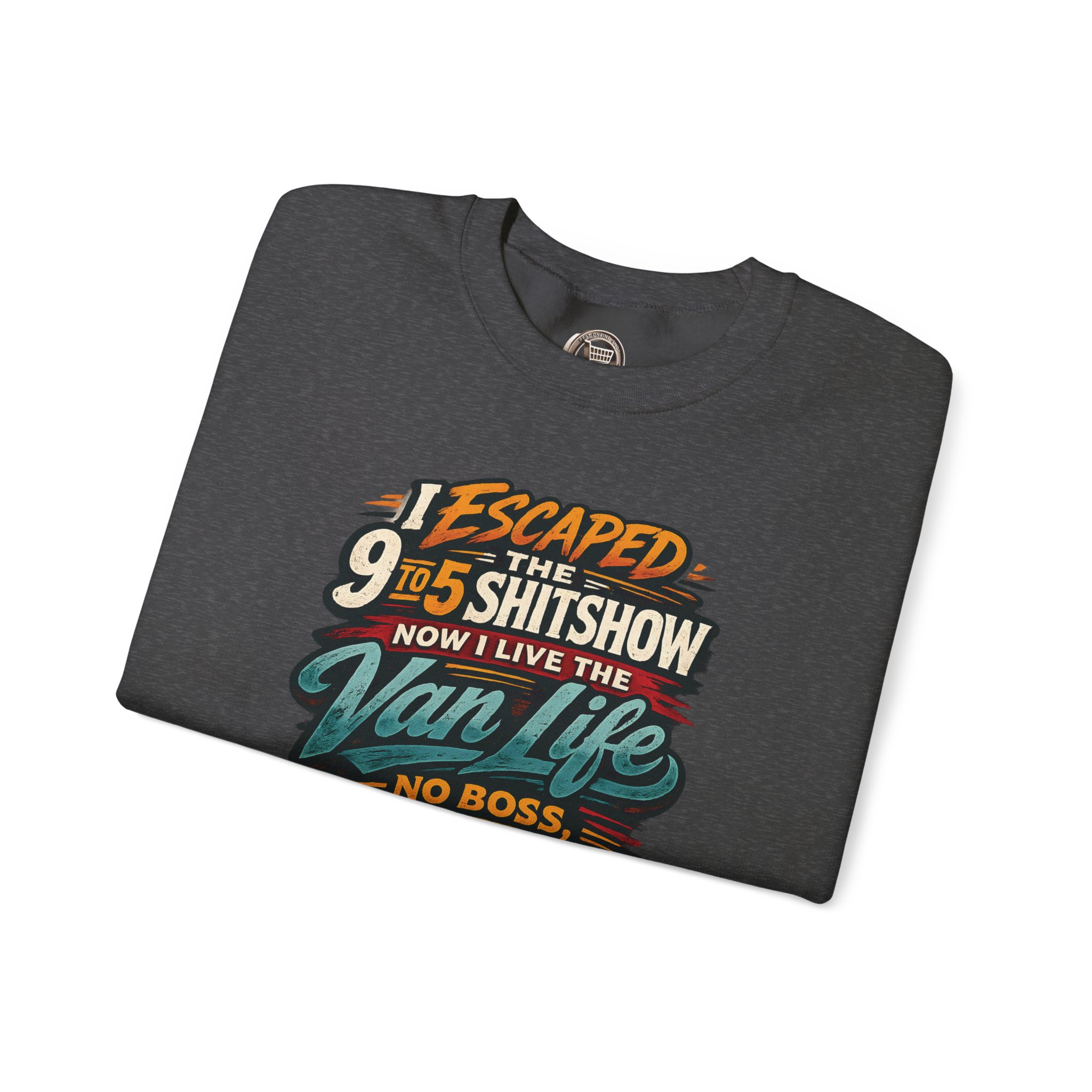 17328494783024418935_2048.jpeg Unisex Heavy Blend™ Crewneck Sweatshirt — "I Escaped The 9 To 5" Design F**K-Line