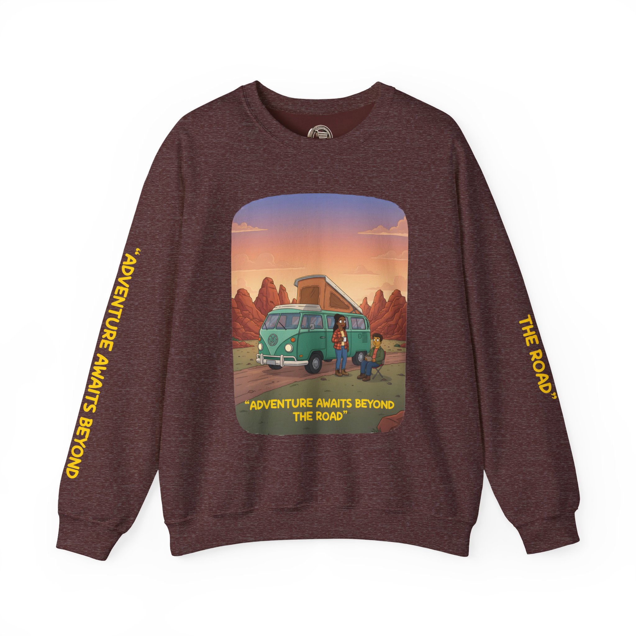 17330272630421537994_2048.jpeg Unisex Heavy Blend™ Crewneck Sweatshirt — "Adventure Awaits Beyond The Road" Design Sitcom-Line