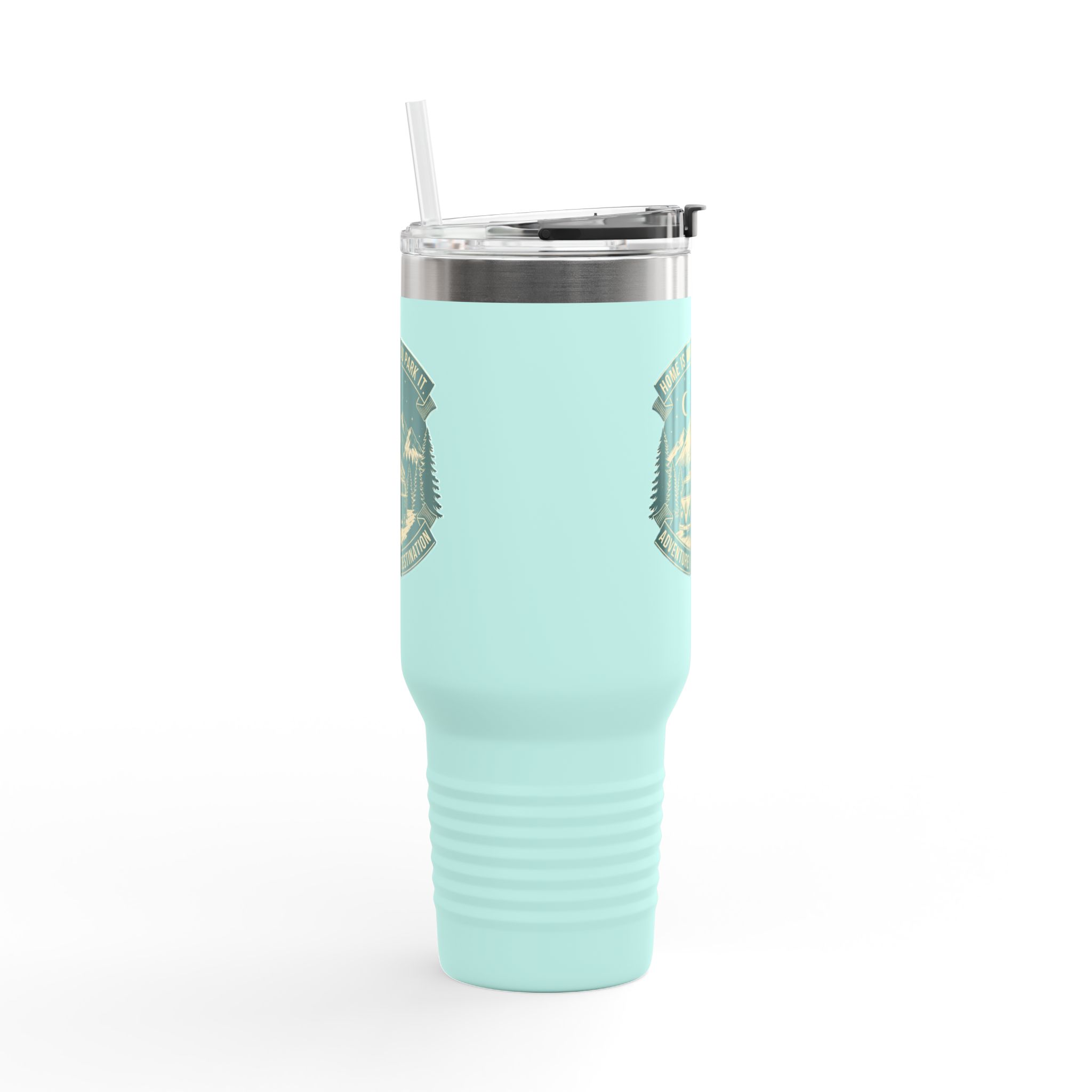Insulated Travel Mug - "Home Is Where You Park It-Adventure is the destination" (40oz) – Retro Camper Design, Keep Drinks Hot or Cold