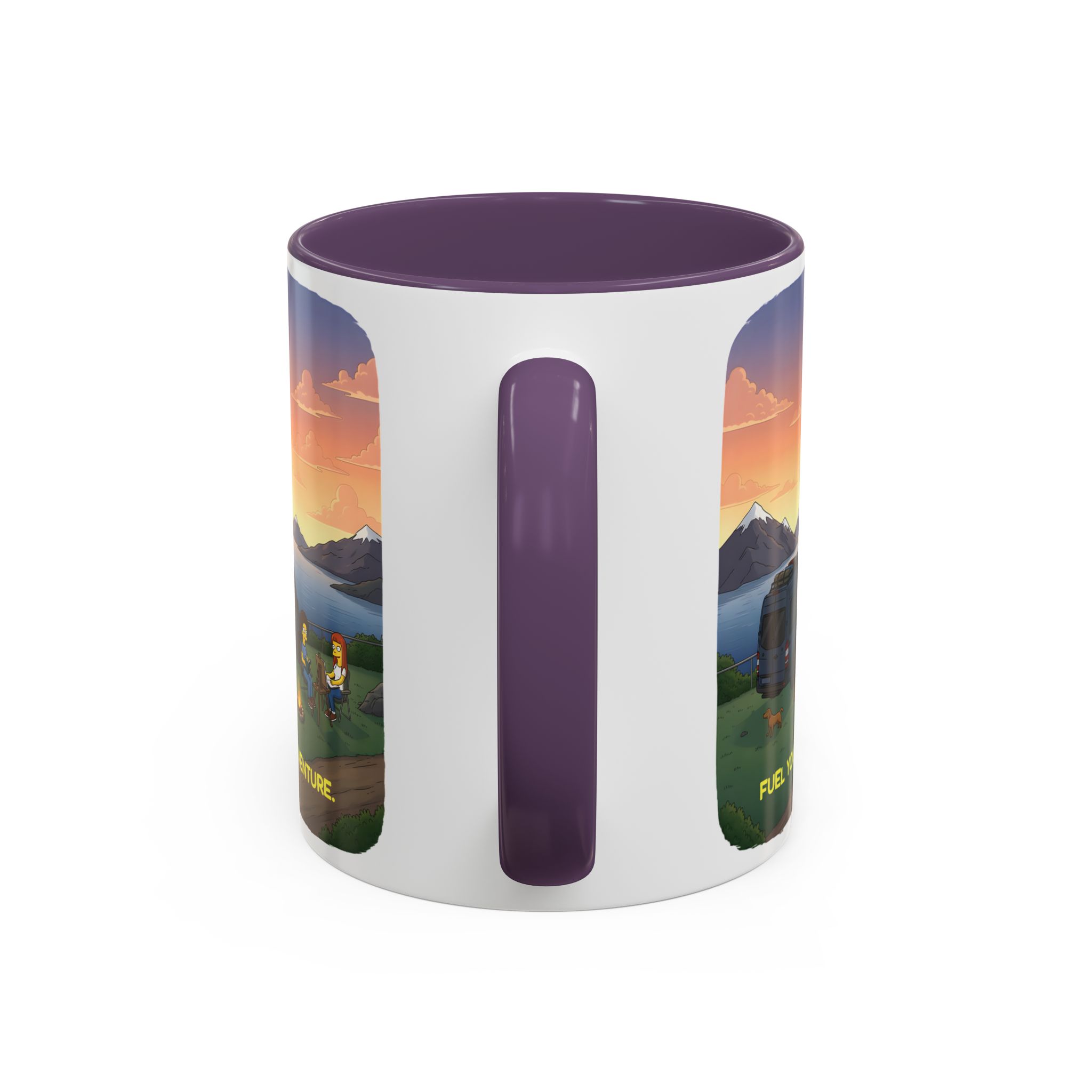 Accent Coffee Mug (11, 15oz) — "Fuel Your Adventure" Design Sitcom-Line