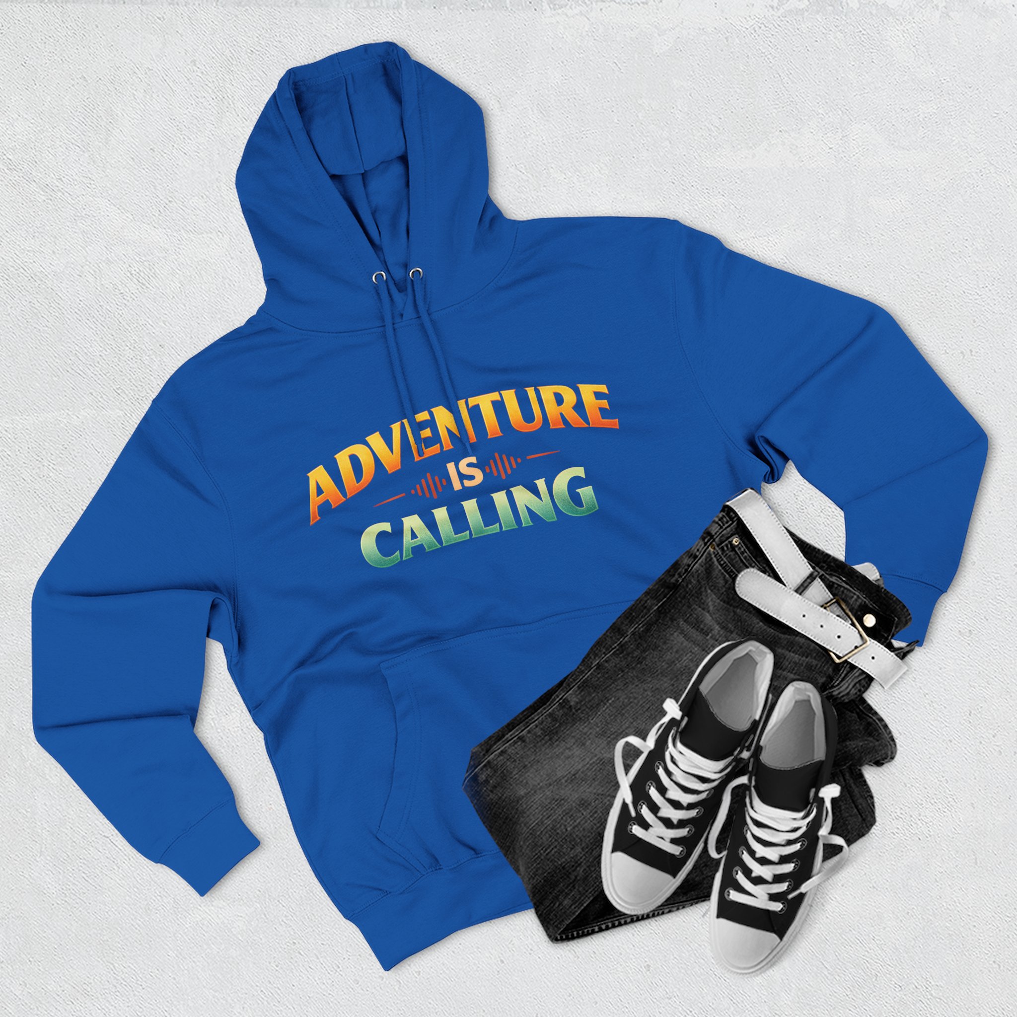 Three-Panel Fleece Hoodie - "Adventure Is Calling" Design Scenic-Line