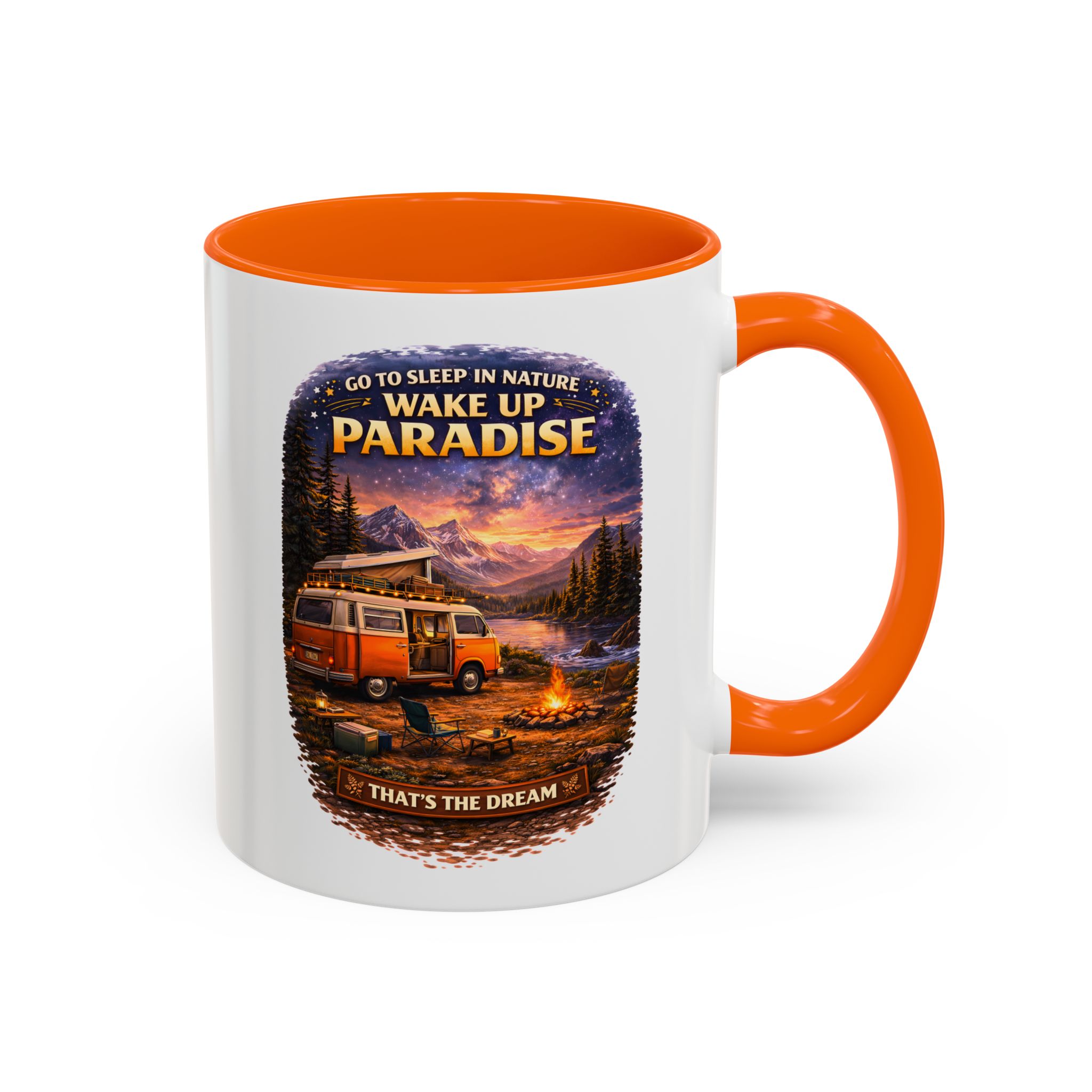 Accent Coffee Mug (11, 15oz) — "Go to Sleep in Nature" Design Scenic-Line