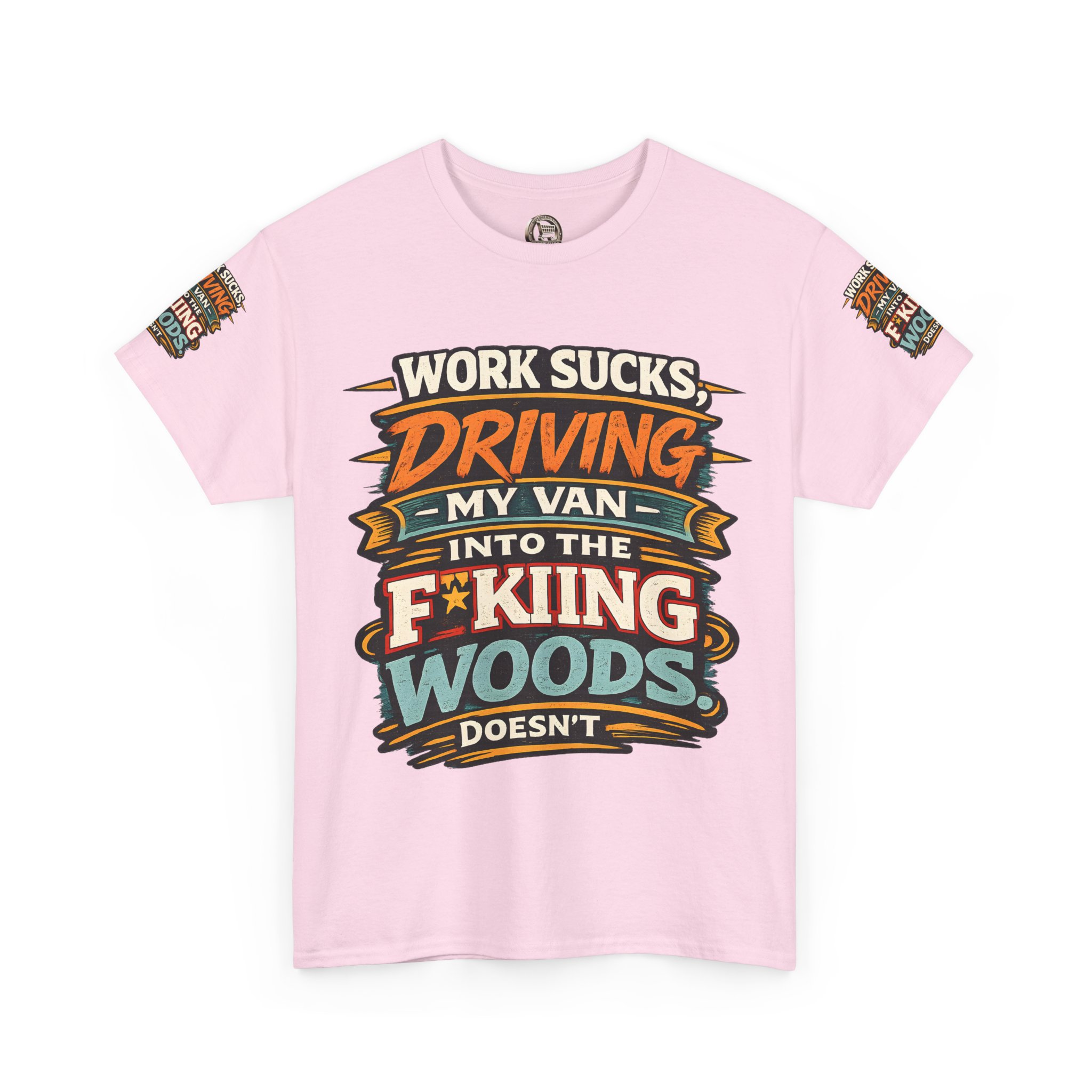 Unisex Heavy Cotton Tee — "Work Sucks" Design F**K-Line