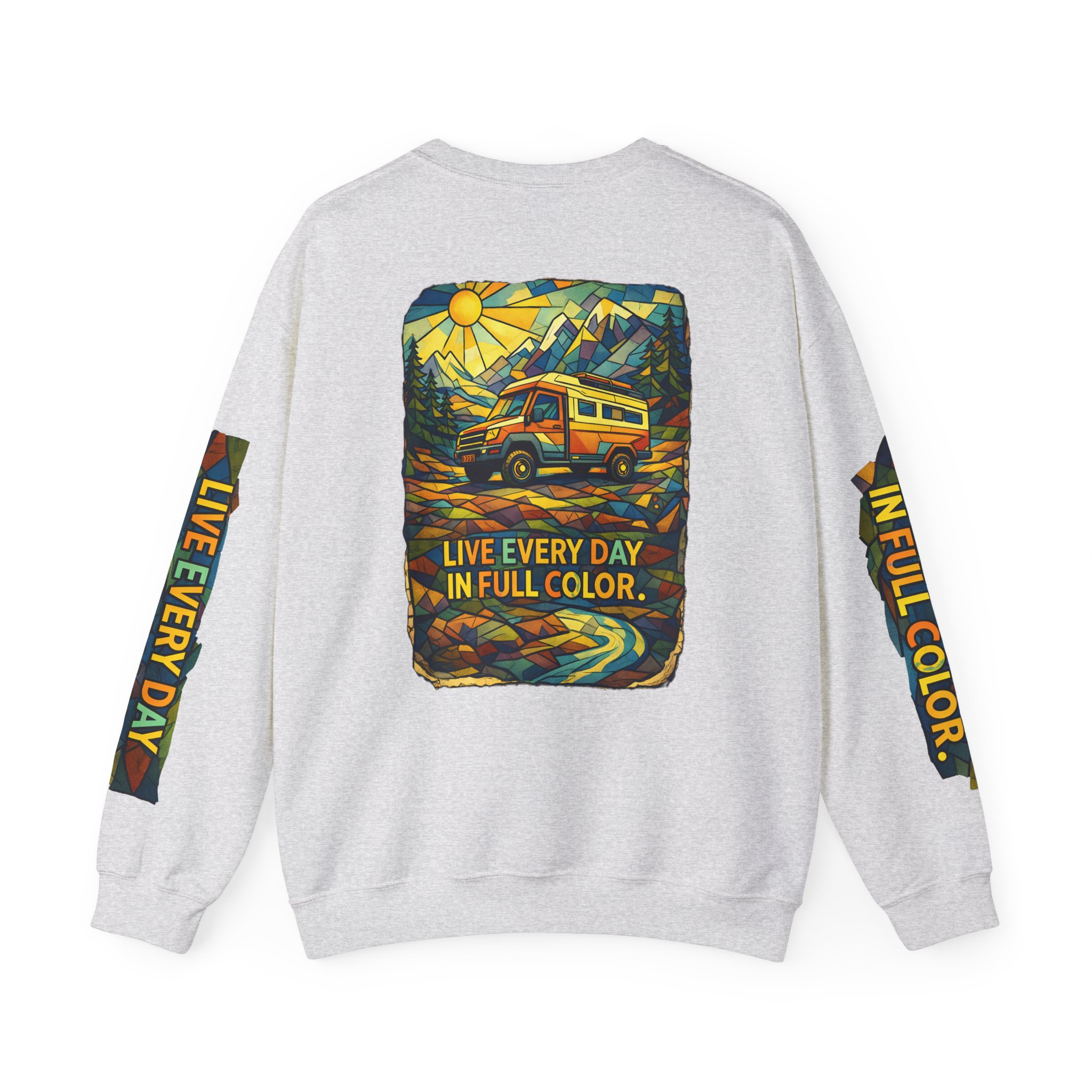 17353959906996929160_2048-1.jpeg Unisex Heavy Blend™ Crewneck Sweatshirt — "Live Every Day InFull Color" Design Cubic-Line
