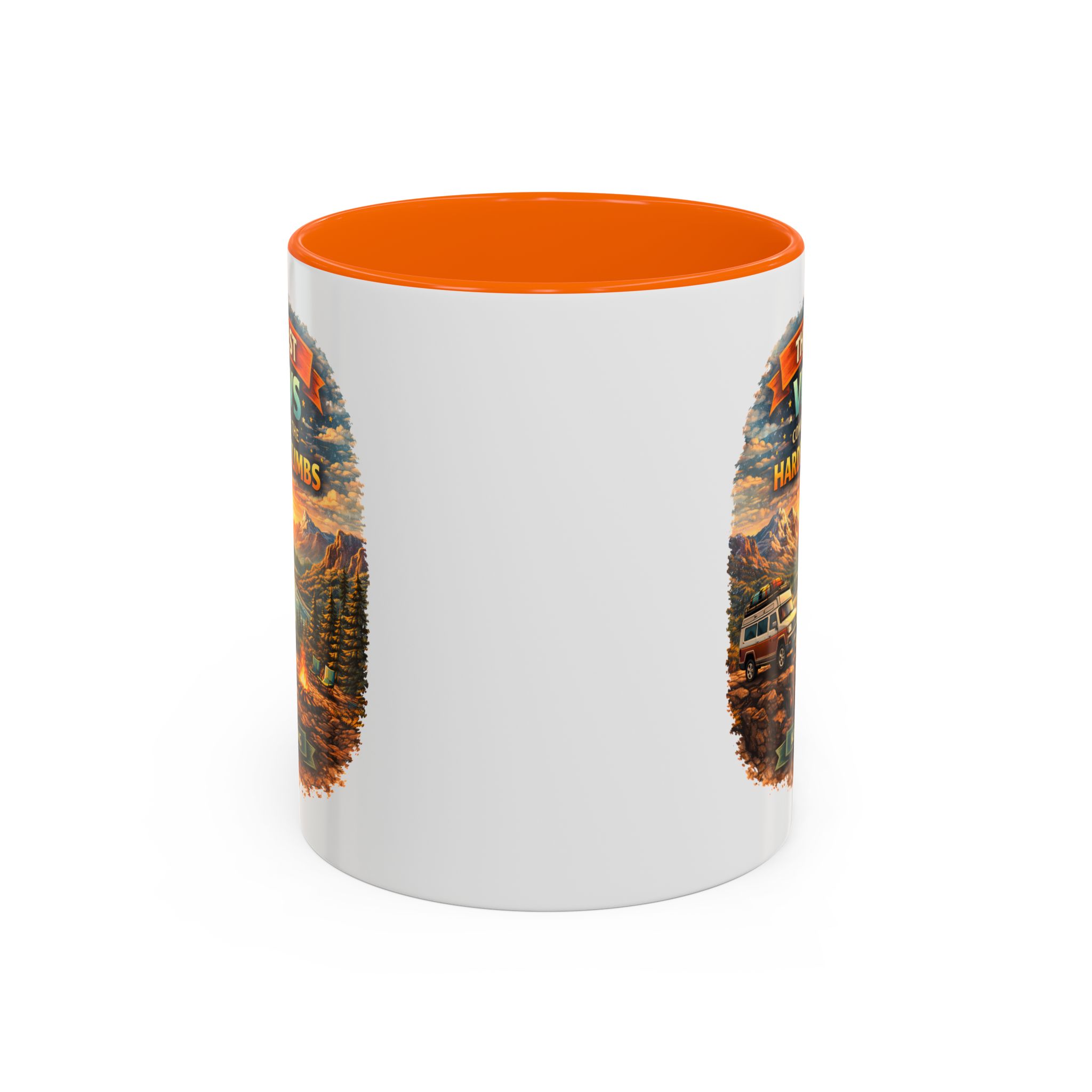 Accent Coffee Mug (11, 15oz) — "The Best Views" Design Scenic-Line