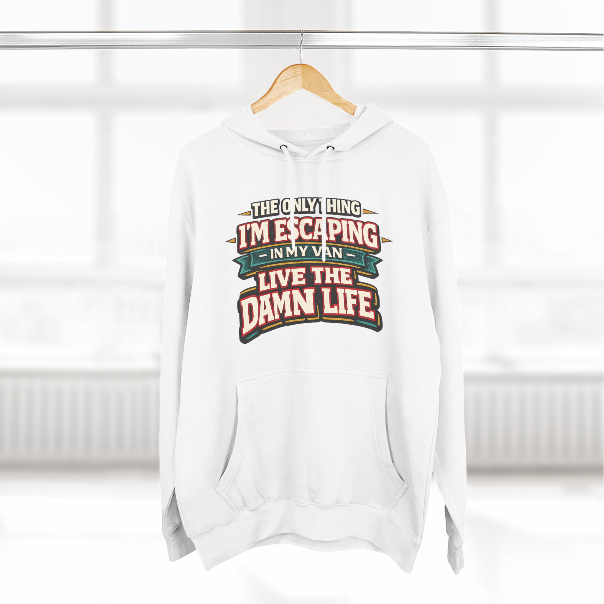 17364062917033078215_2048.jpeg Three-Panel Fleece Hoodie - "The Only Thing I´m Escaping" Design F**K-Line