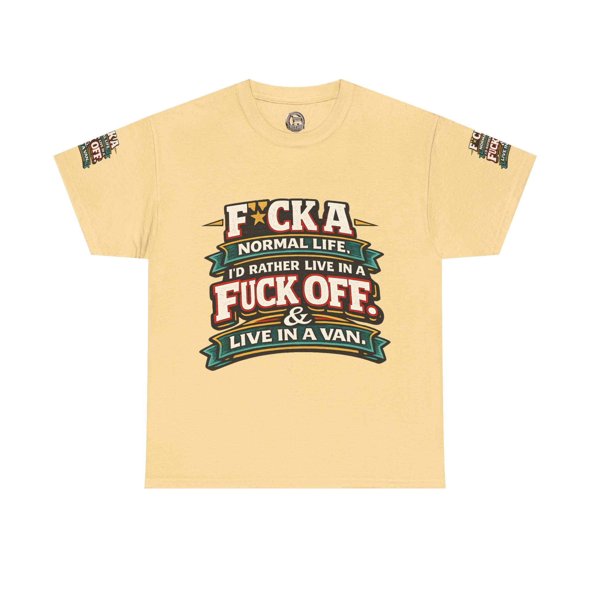 Unisex Heavy Cotton Tee — "Fuck A Normal Life" Design F**K-Line