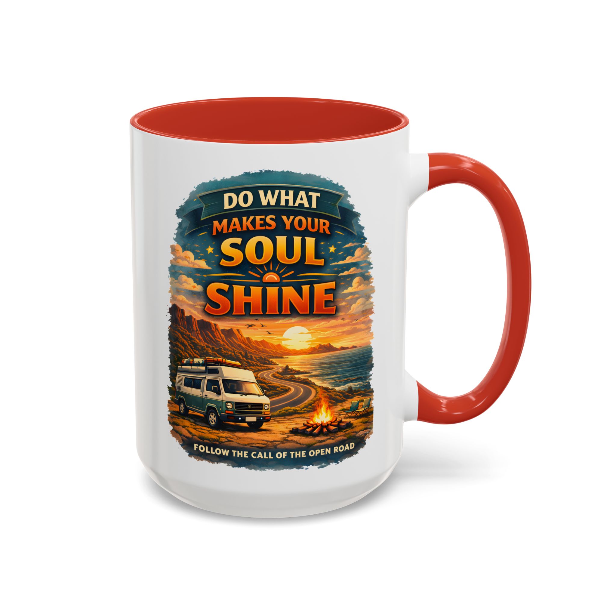 Accent Coffee Mug (11, 15oz) — "Do What Makes Your Soul Shine" Design Scenic-Line