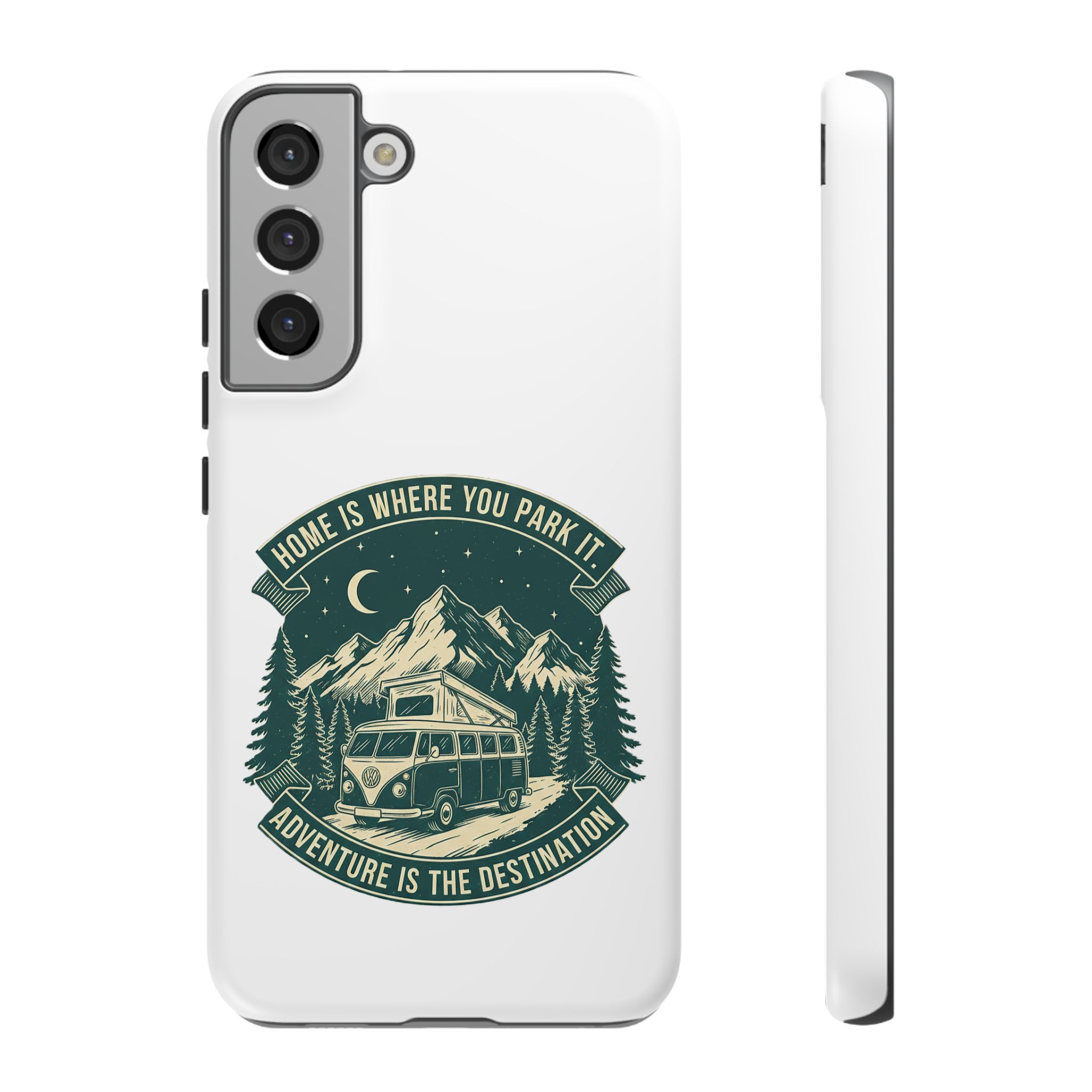 Phone Case — "Home Is Where You Park It-Adventure is the destination" Camper Van Design
