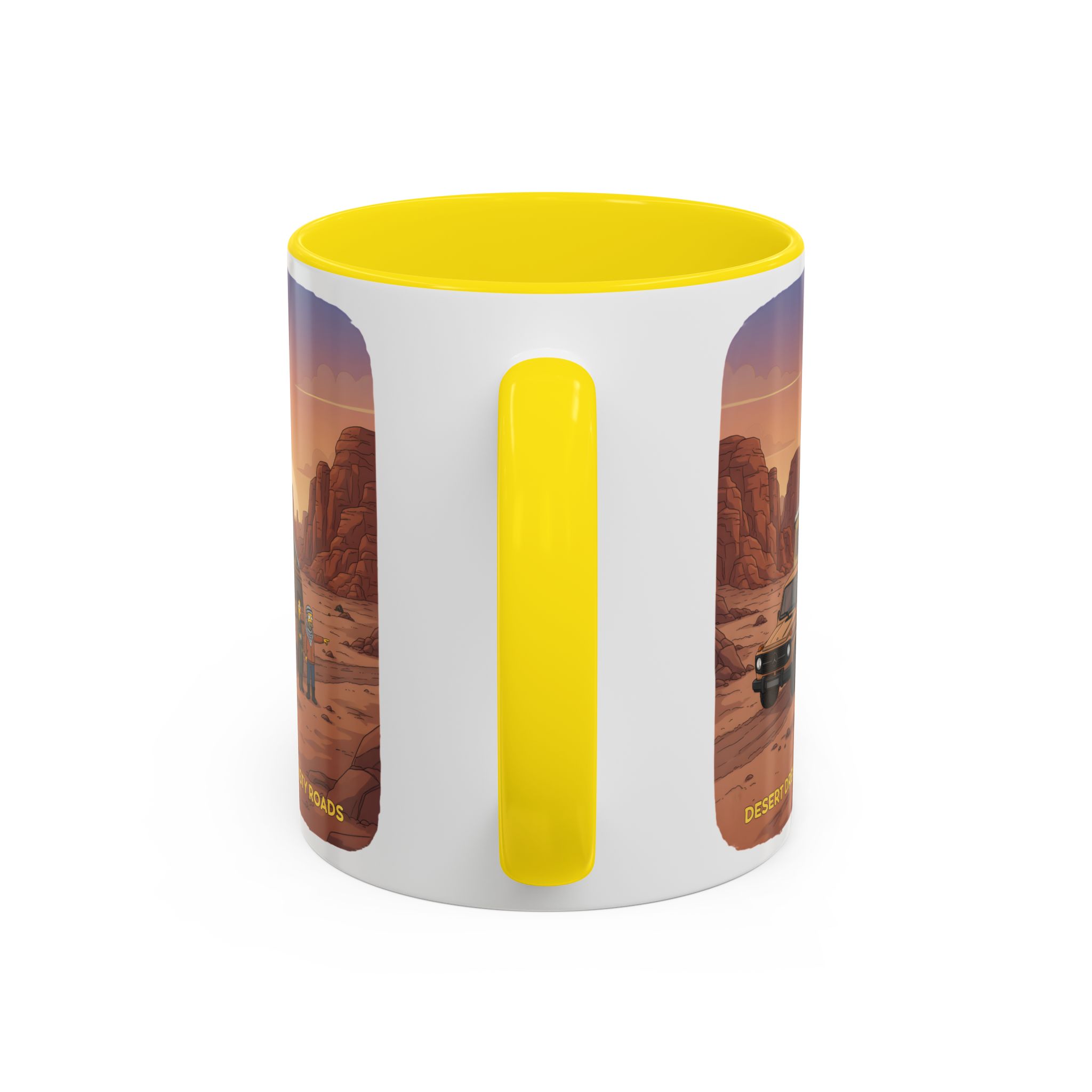 Accent Coffee Mug (11, 15oz) — "Desert Dreams Dusty Roads" Design Sitcom-Line