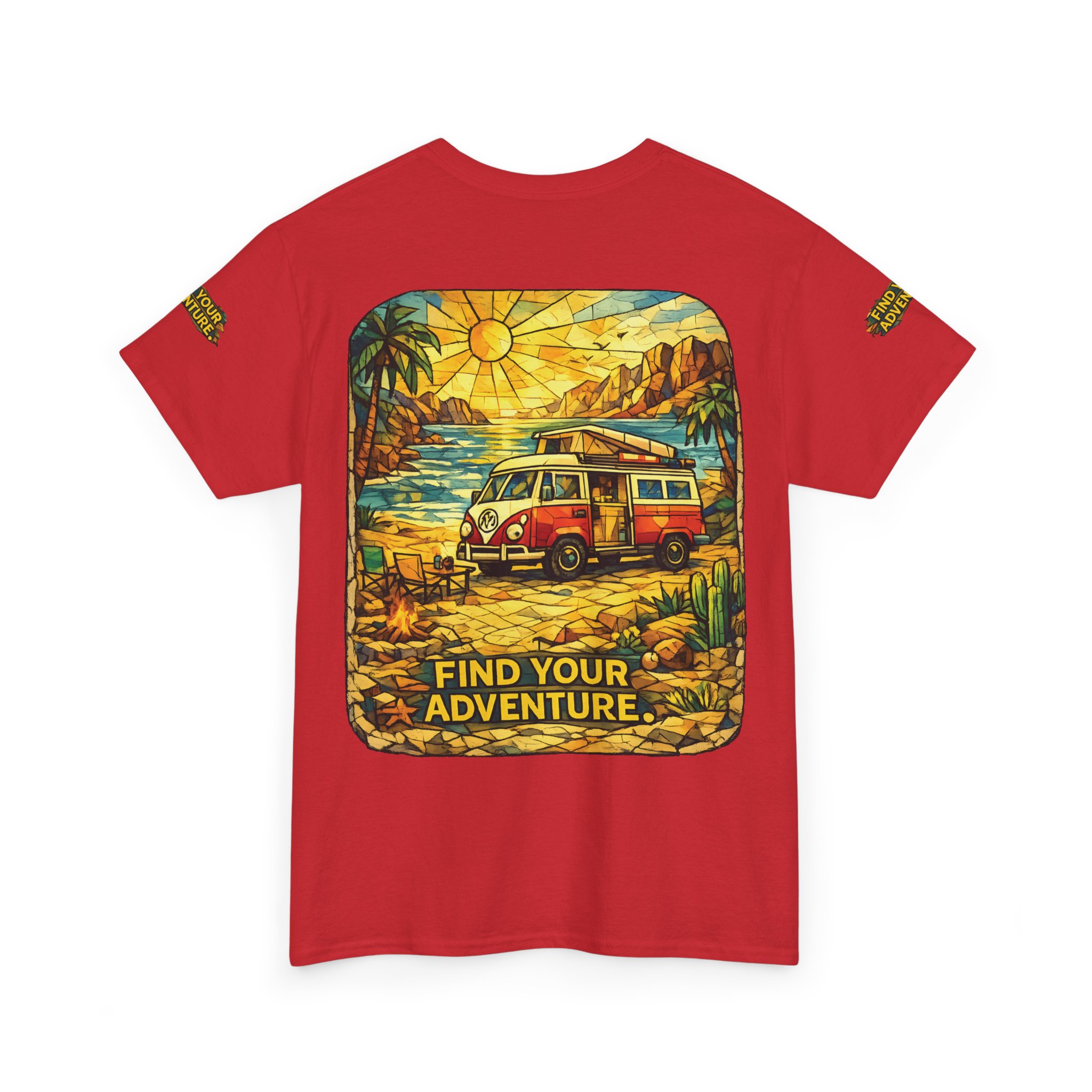 Unisex Heavy Cotton Tee — "Find Your Adventure" Design Cubic-Line
