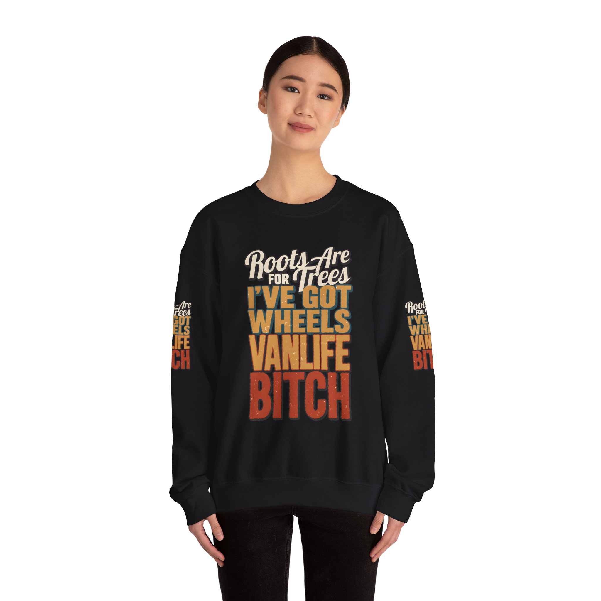 Unisex Heavy Blend™ Crewneck Sweatshirt — "Roots Are For Trees" Design F**K-Line