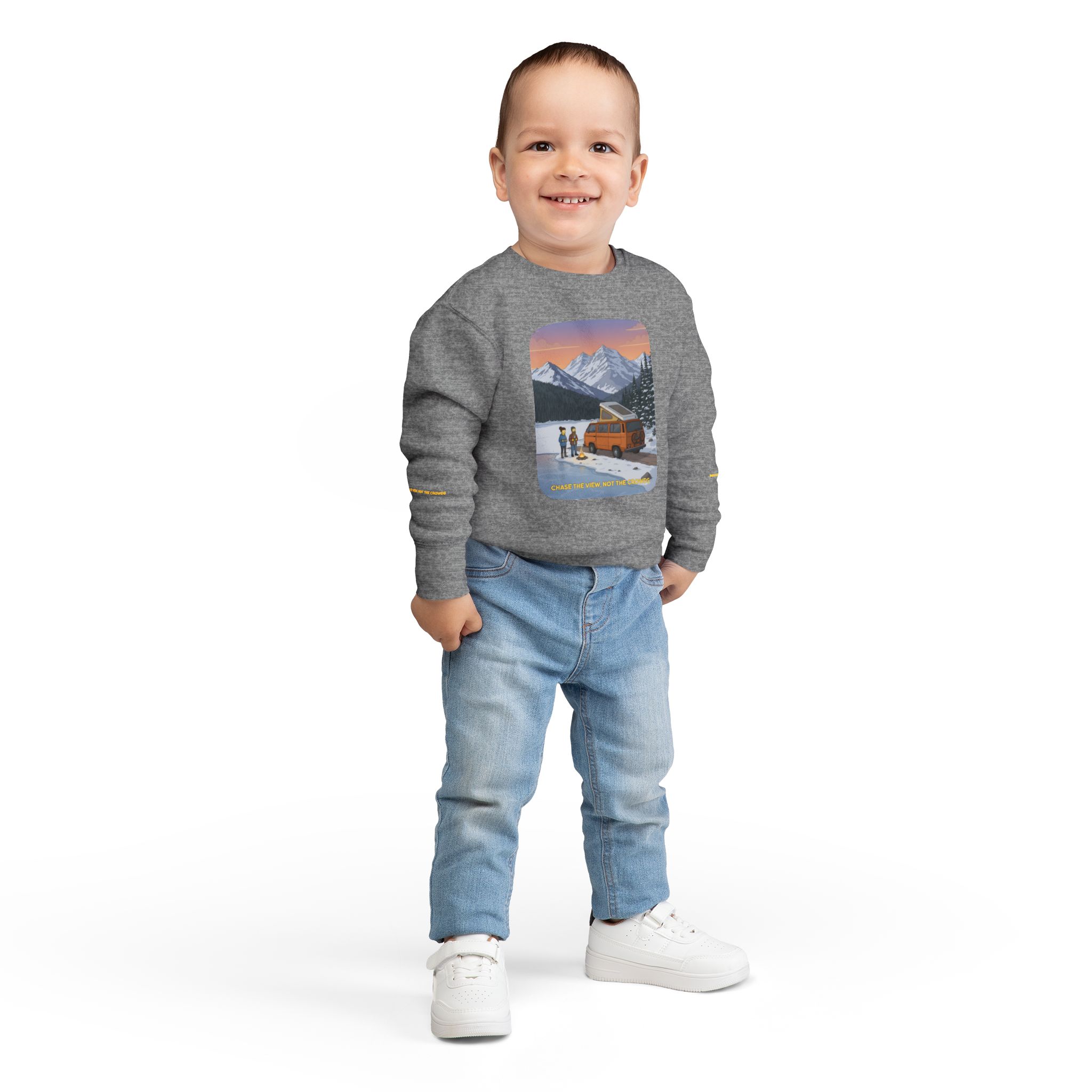 Toddler Sweatshirt - "Chase The Views-Not The Crowds" (Design Sitcom-Line)