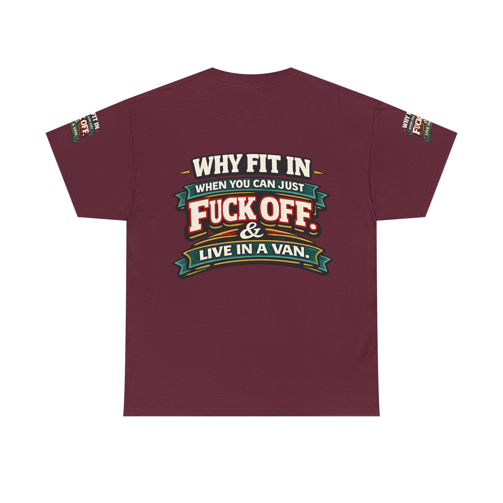 Unisex Heavy Cotton Tee — "Why Fit In" Design F**K-Line