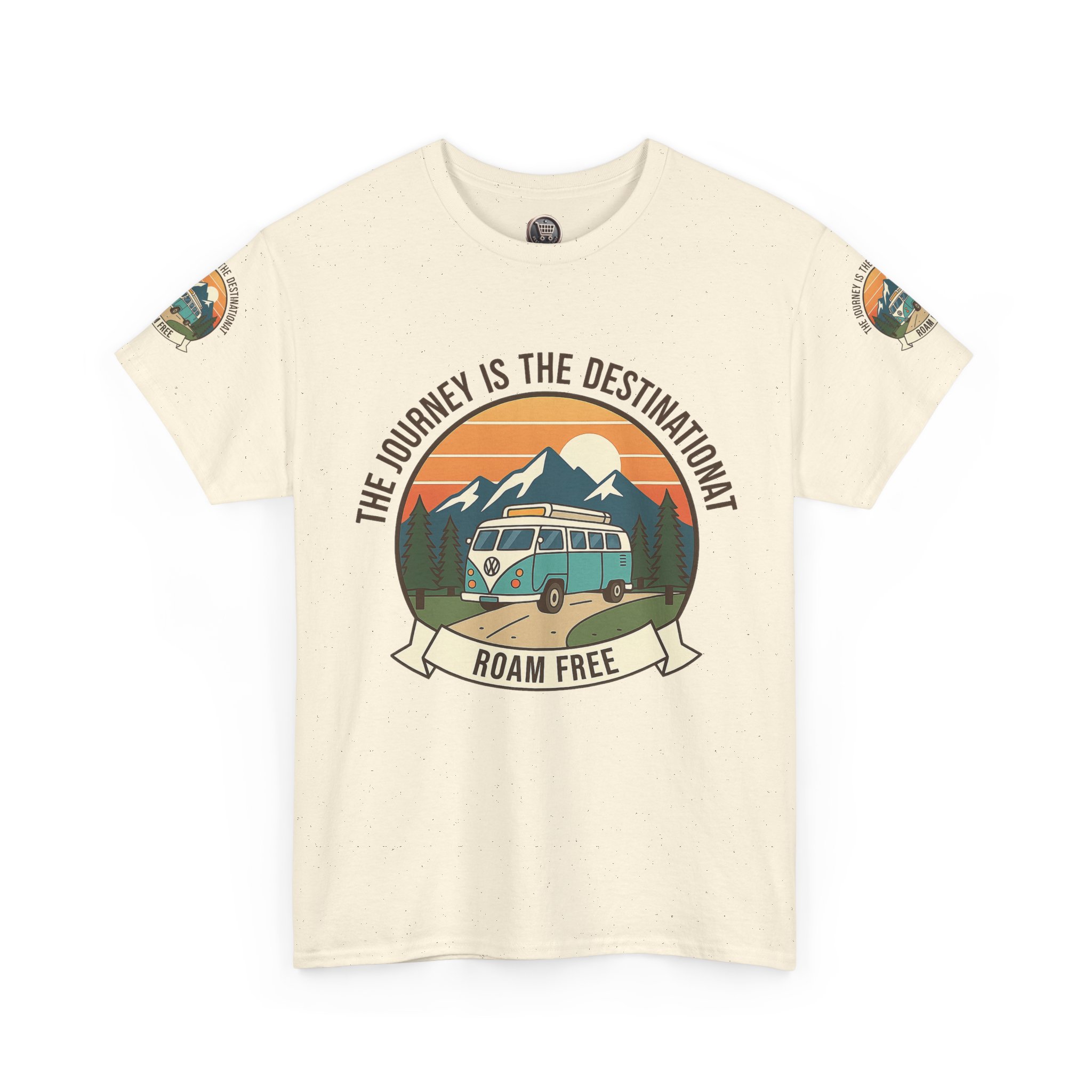 Unisex Heavy Cotton Tee — "The Journey Is The Destination" Roam Free Travel Shirt