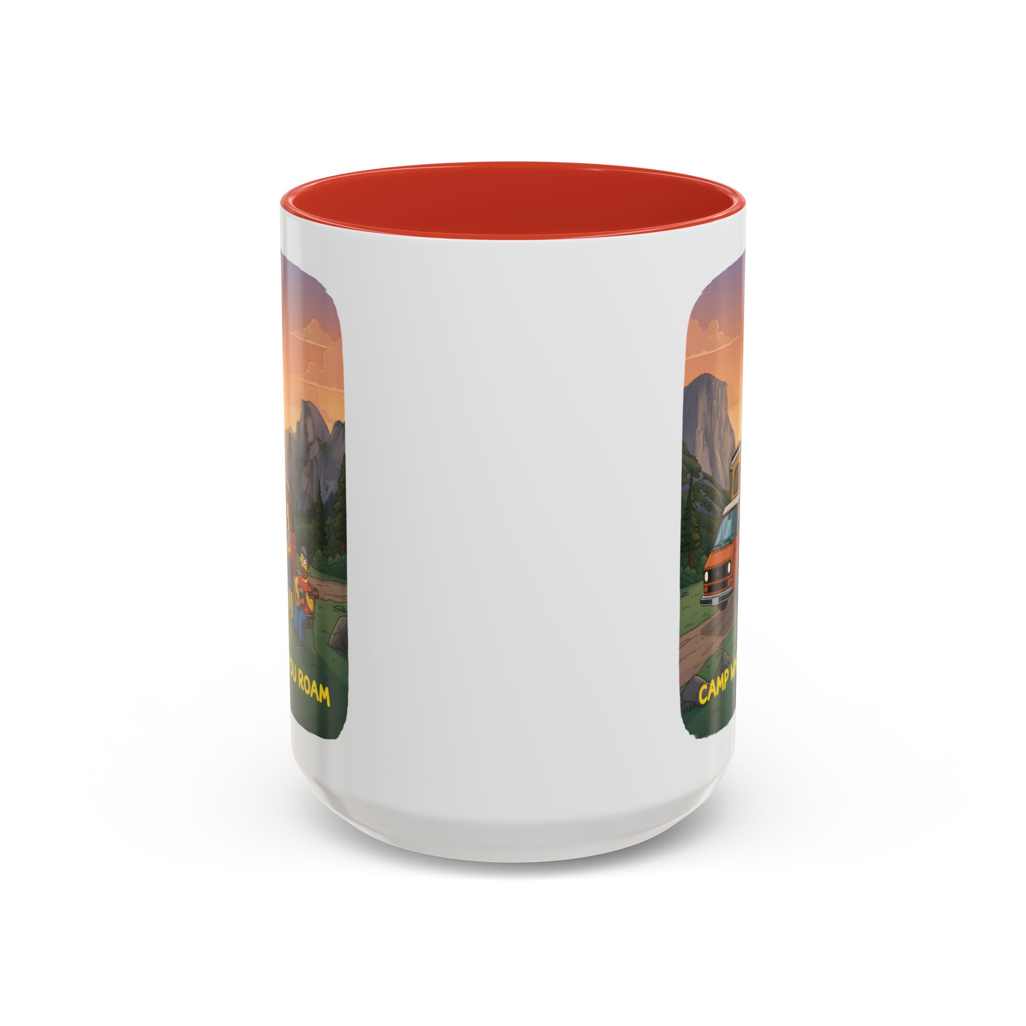 Accent Coffee Mug (11, 15oz) — "Camp Where You Roam" Design Sitcom-Line