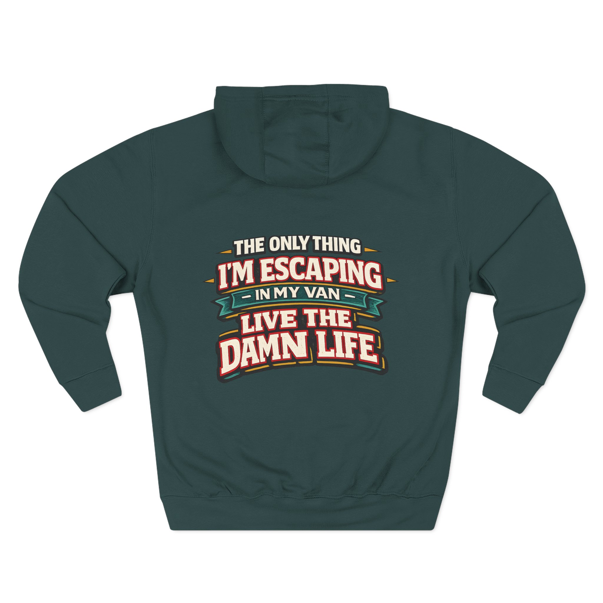 17410868665745498107_2048.jpeg Three-Panel Fleece Hoodie - "The Only Thing I´m Escaping" Design F**K-Line