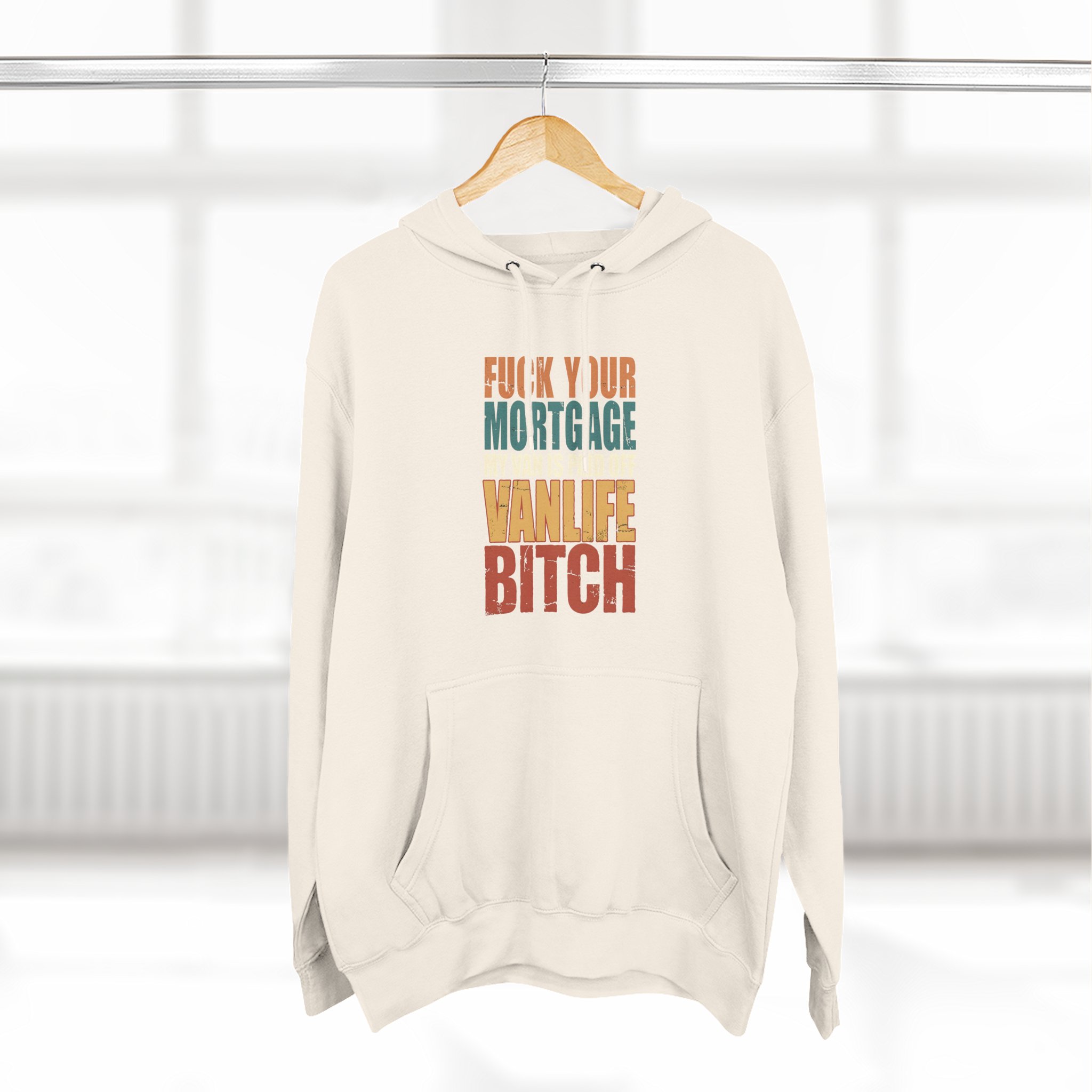 Three-Panel Fleece Hoodie - "Fuck Your Mortgage" Design F**K-Line