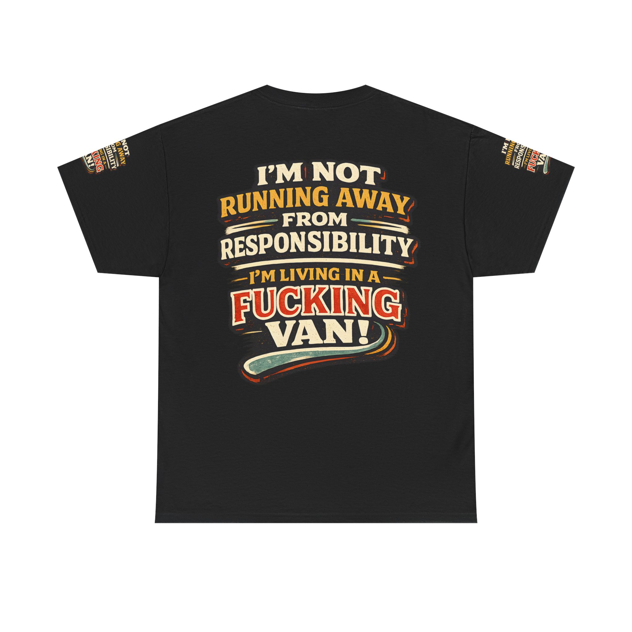 Unisex Heavy Cotton Tee — "I`m Not running Away" Design F**K-Line