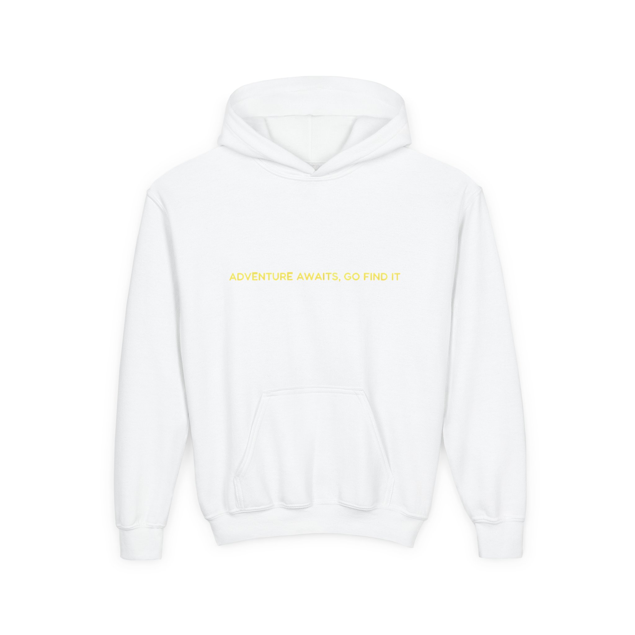 Youth Hoodie(Gildan) – "Adventure Awaits-Go Find It" (Design Sitcom-Line)