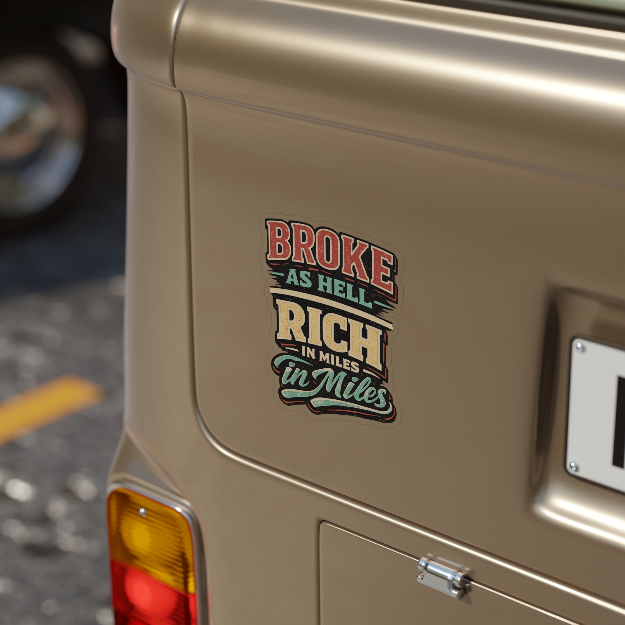 Transparent Outdoor Stickers – "Broke As Hell" Design F**K-Line