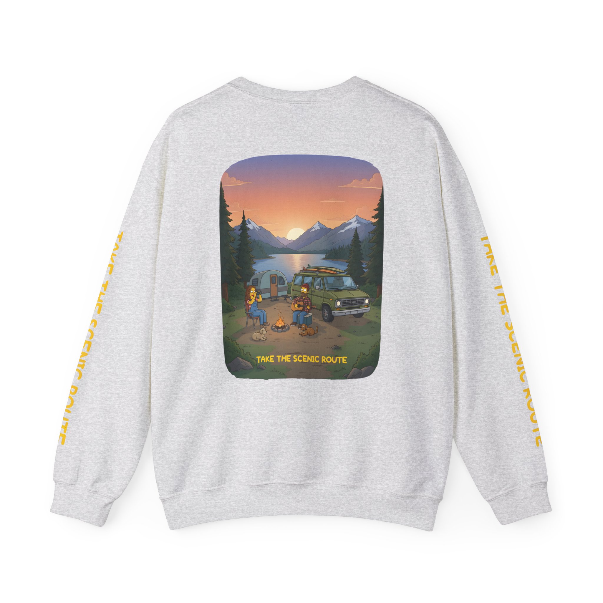 Unisex Heavy Blend™ Crewneck Sweatshirt — "Take The Scenic Route" Design Sitcom-Line