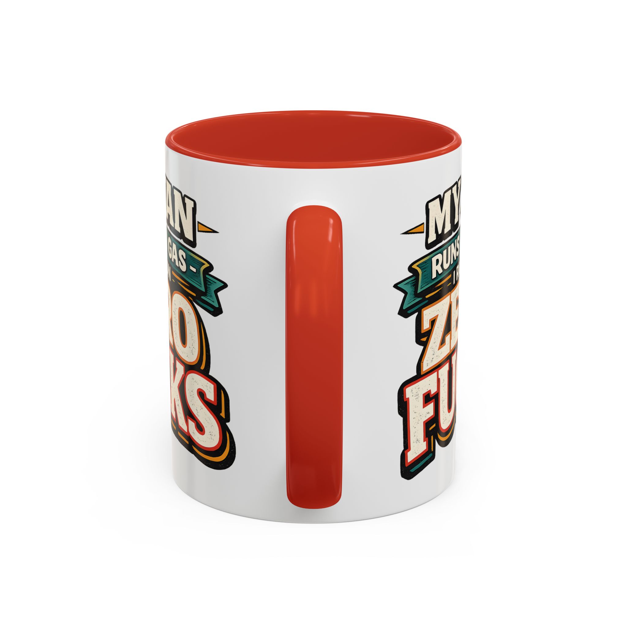 Accent Coffee Mug (11, 15oz) — "My Van Runs On Gas" Design F**K-Line