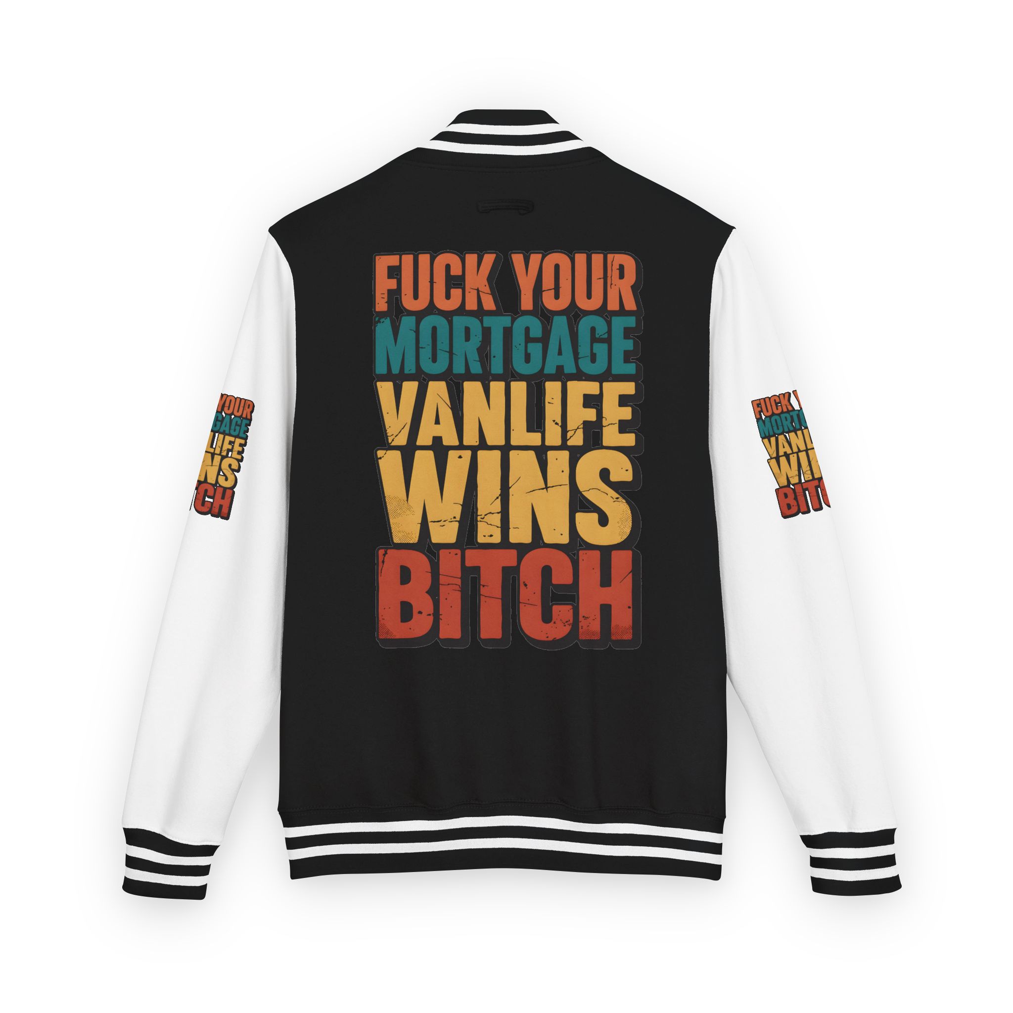 Unisex Heavyweight Letterman Jacket — "Fuck Your Mortgage" Design F**K-Line