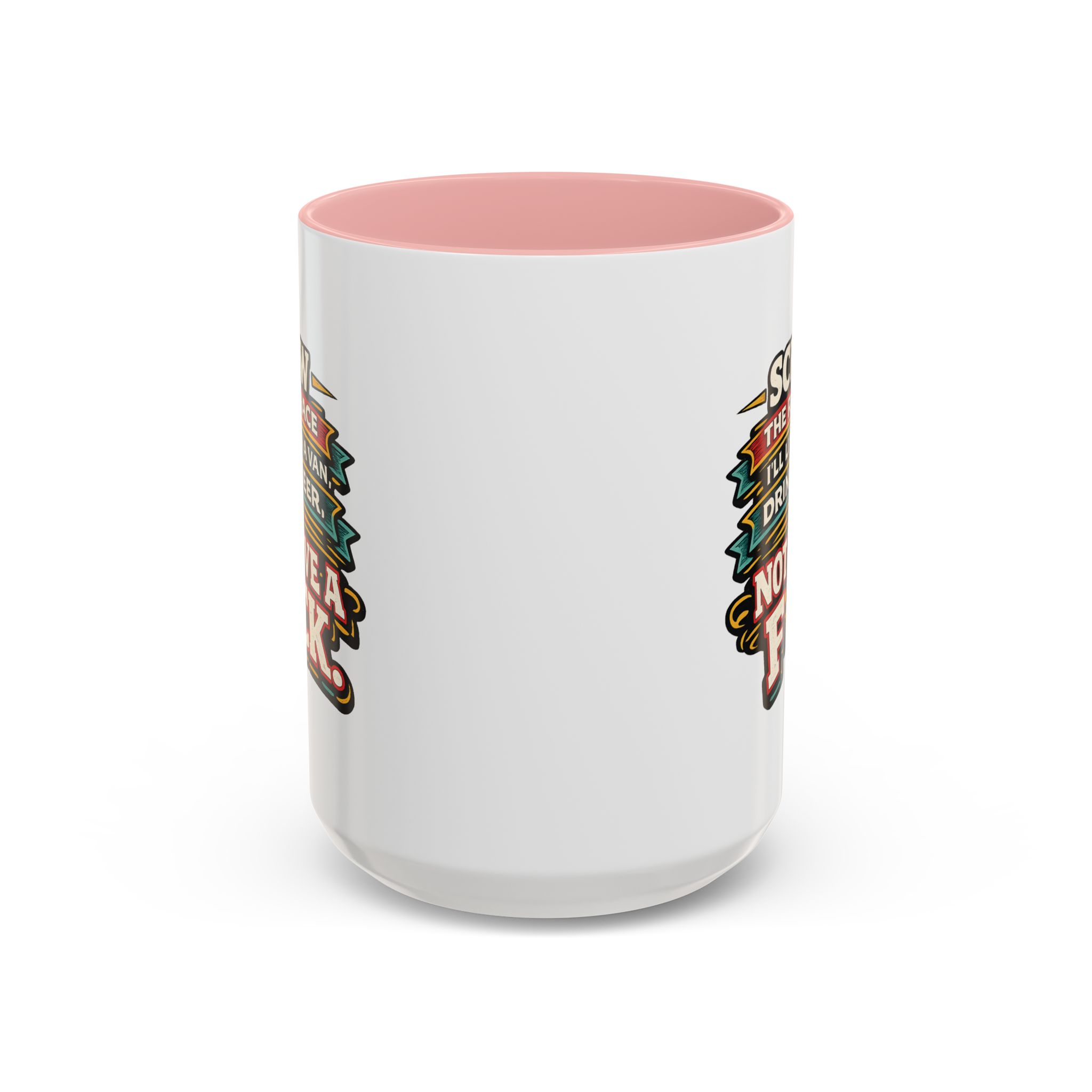 Accent Coffee Mug (11, 15oz) — "Screw The Rat Race" Design F**K-Line