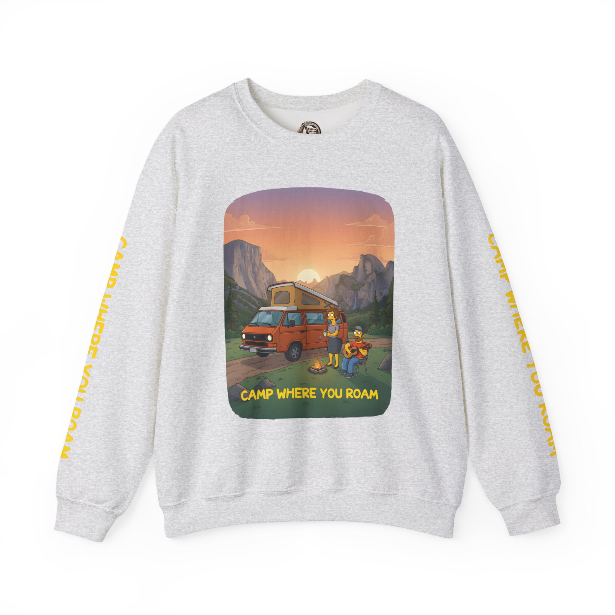 Unisex Heavy Blend™ Crewneck Sweatshirt — "Camp Where You Roam" Design Sitcom-Line
