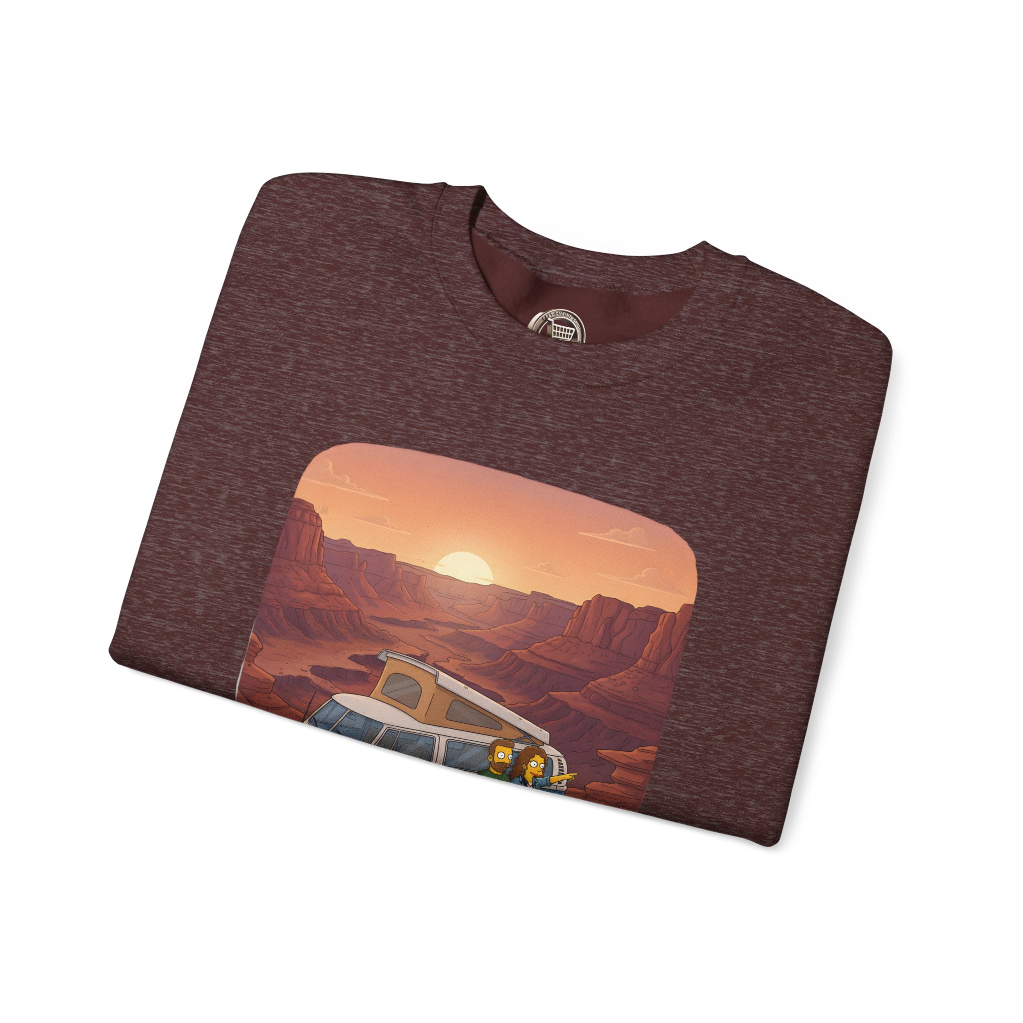 Unisex Heavy Blend™ Crewneck Sweatshirt — "Chasing Sunsets And Dusty Trails" Design Sitcom-Line